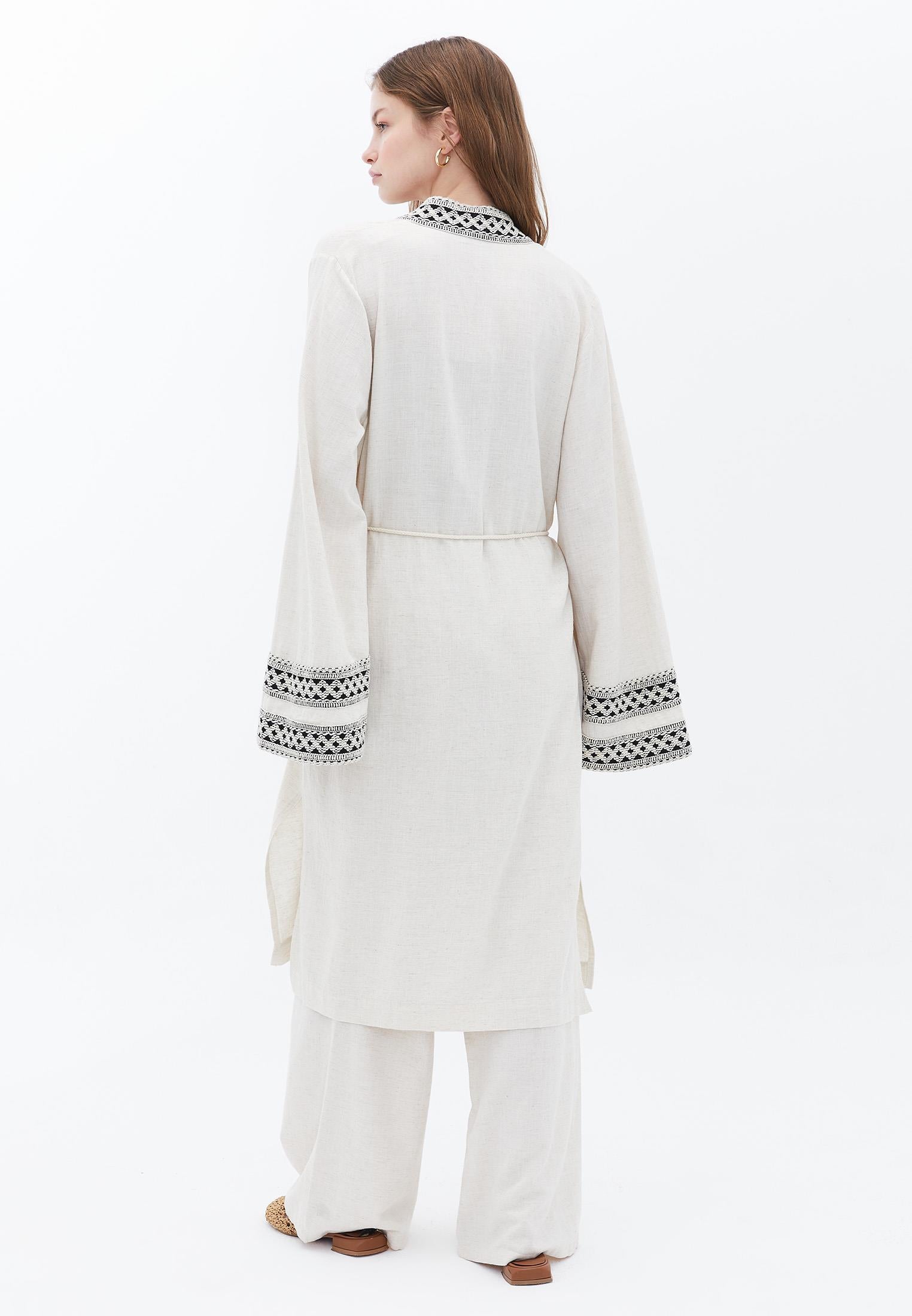 Long Belted Kimono - NATURAL