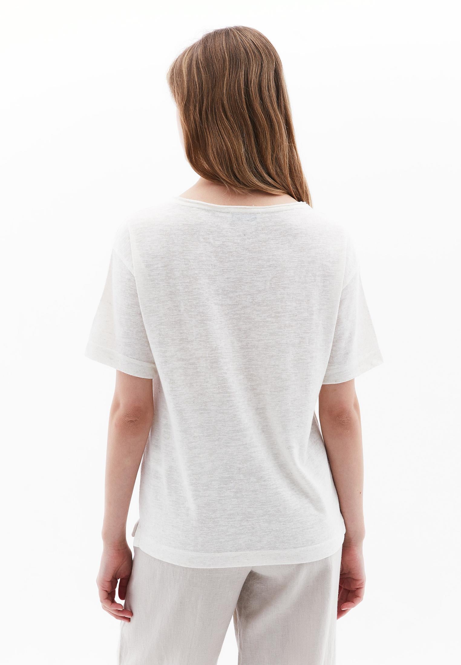 Boat Neck Loose T-Shirt - NATURAL