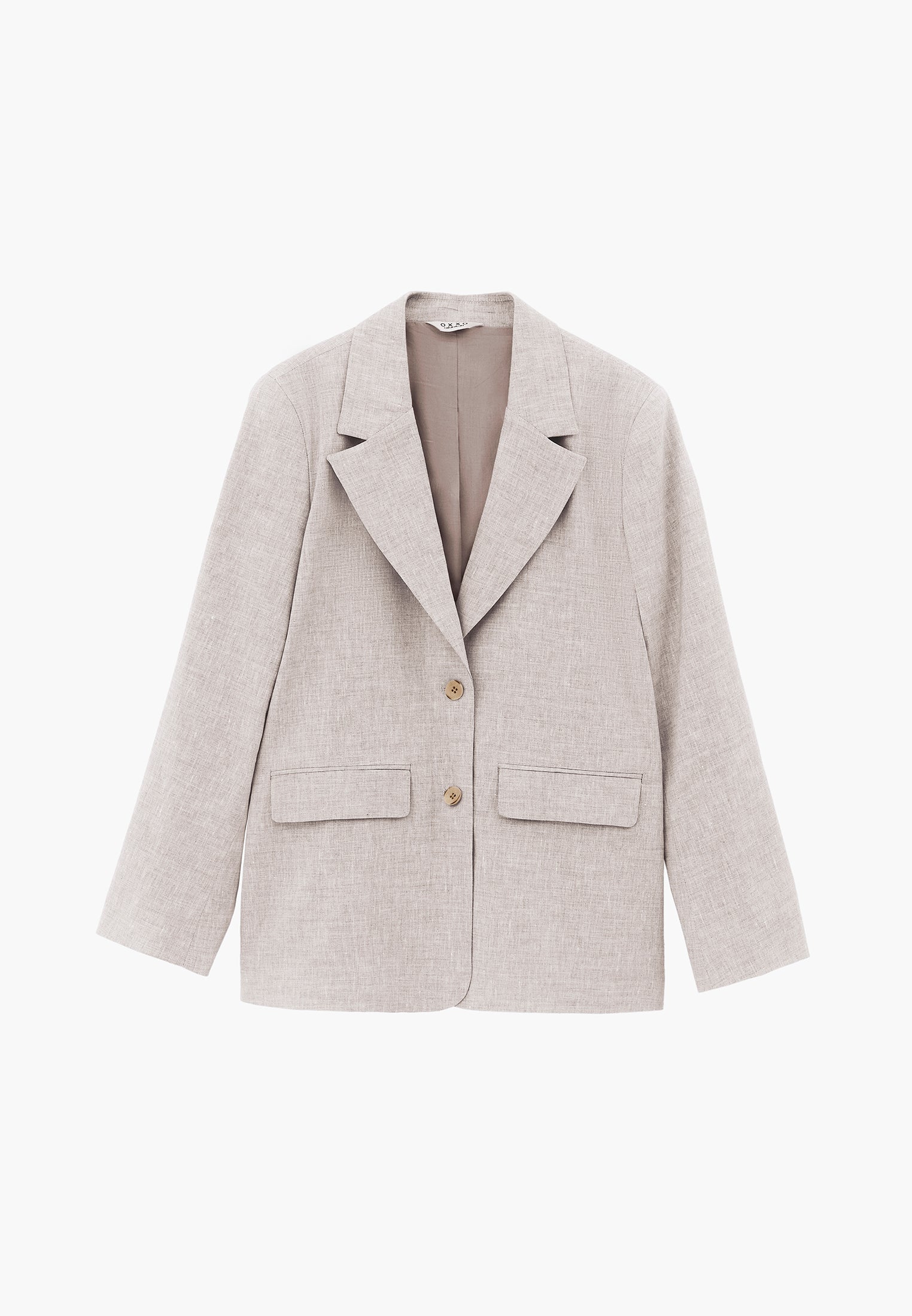 Oversize Blazer With Pocket Detail - NATURAL
