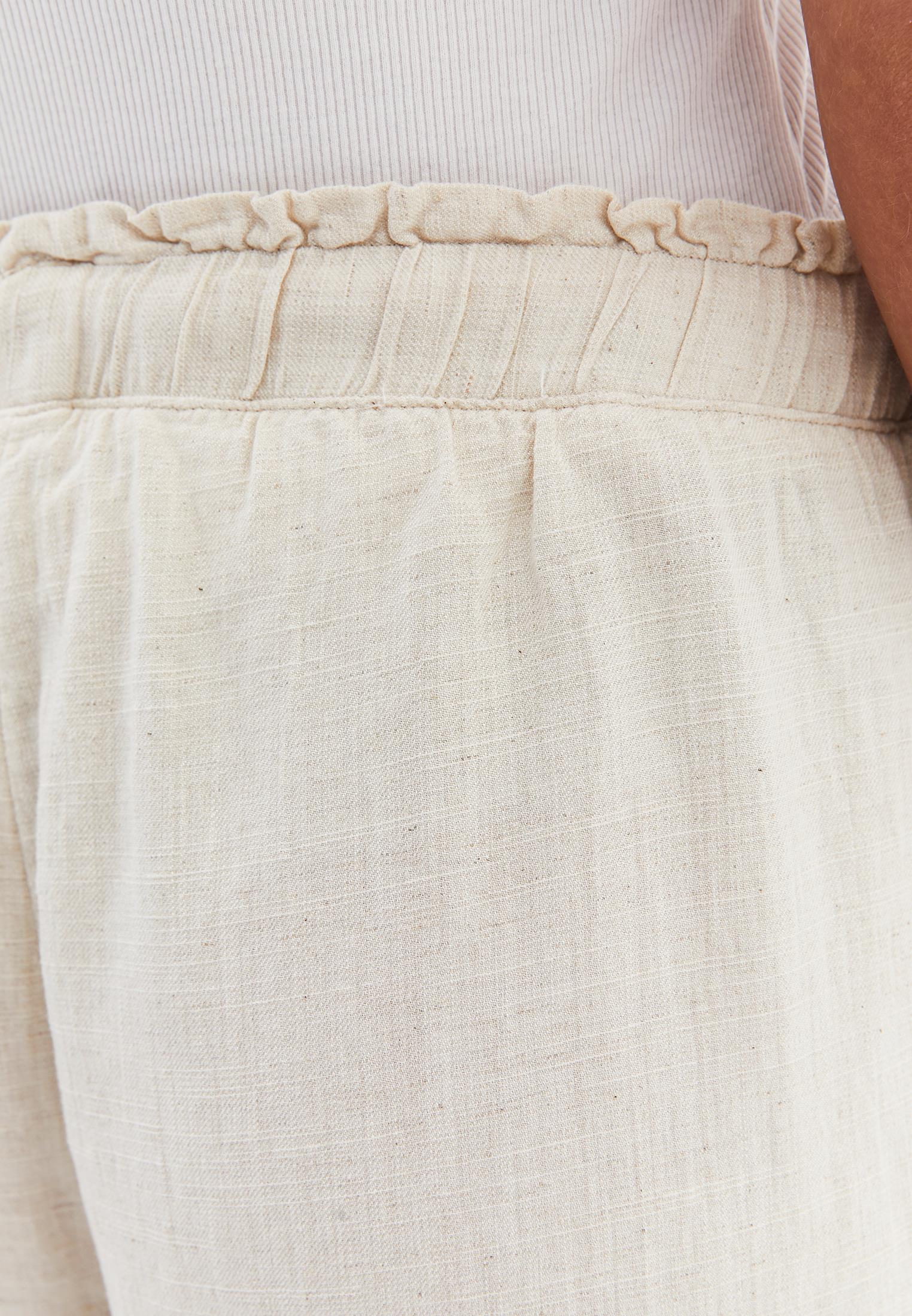 Wide Leg High Waist Pants - NATURAL