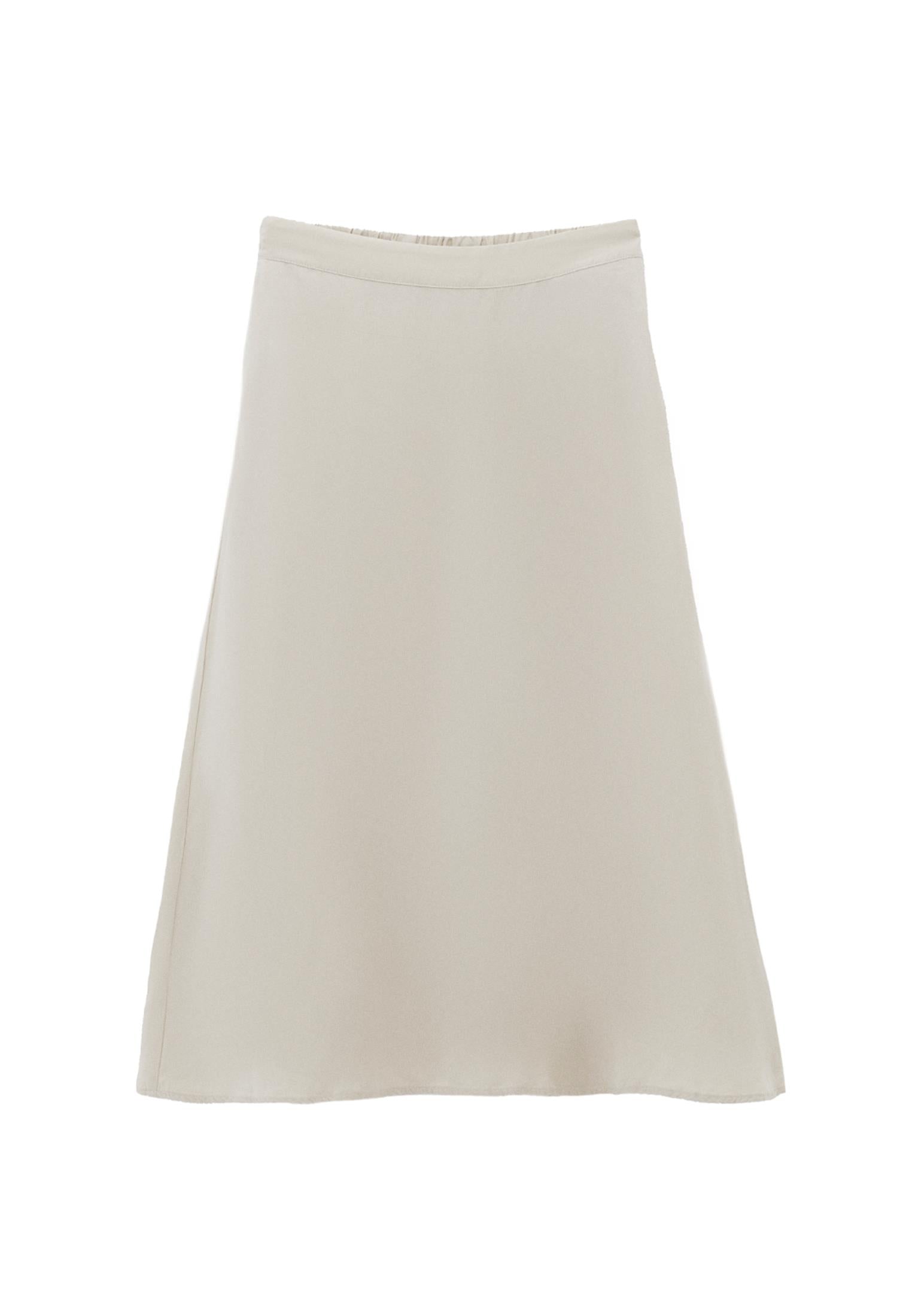A-Line Midi Skirt - NATURAL