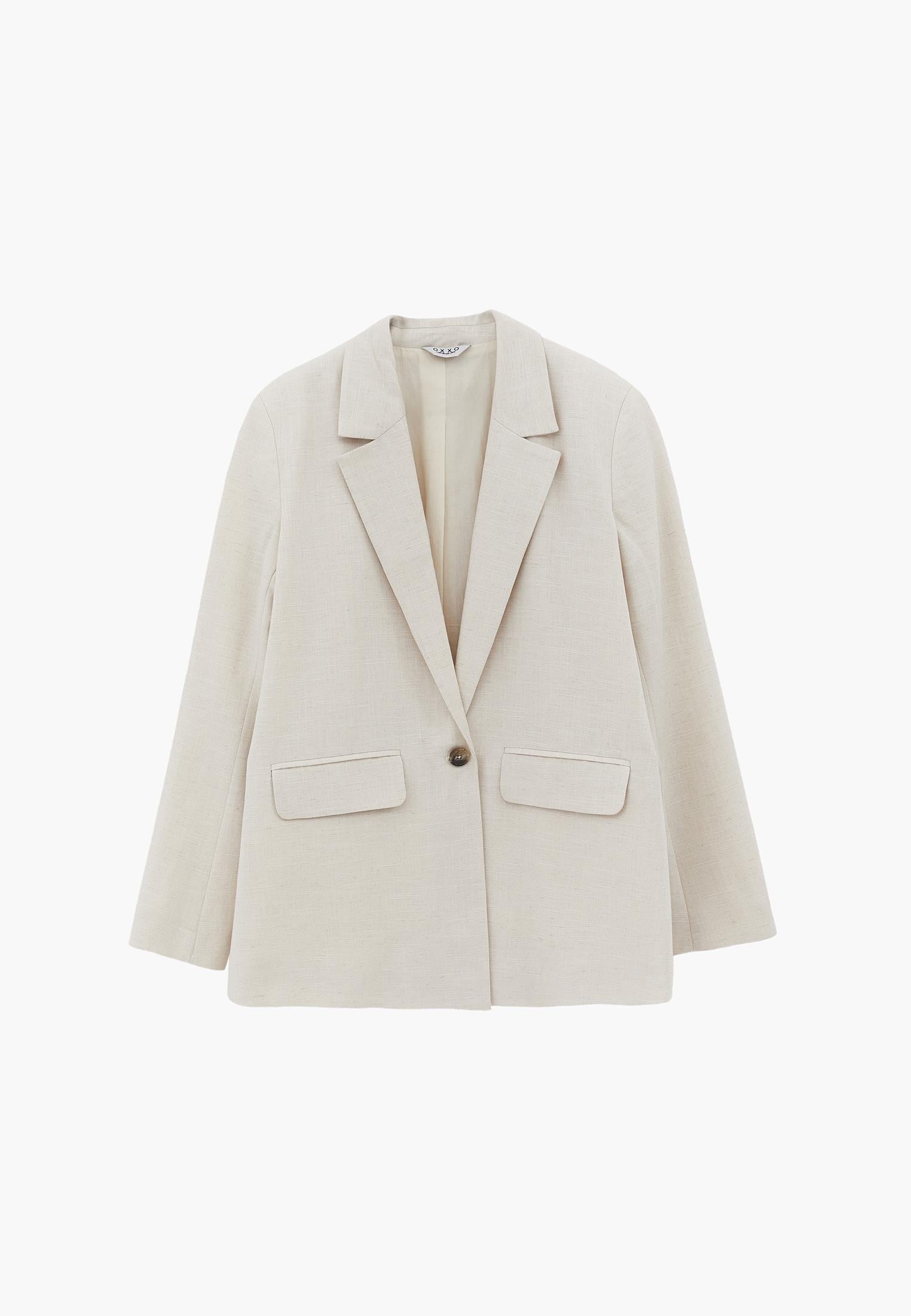 Oversize Blazer Jacket - NATURAL