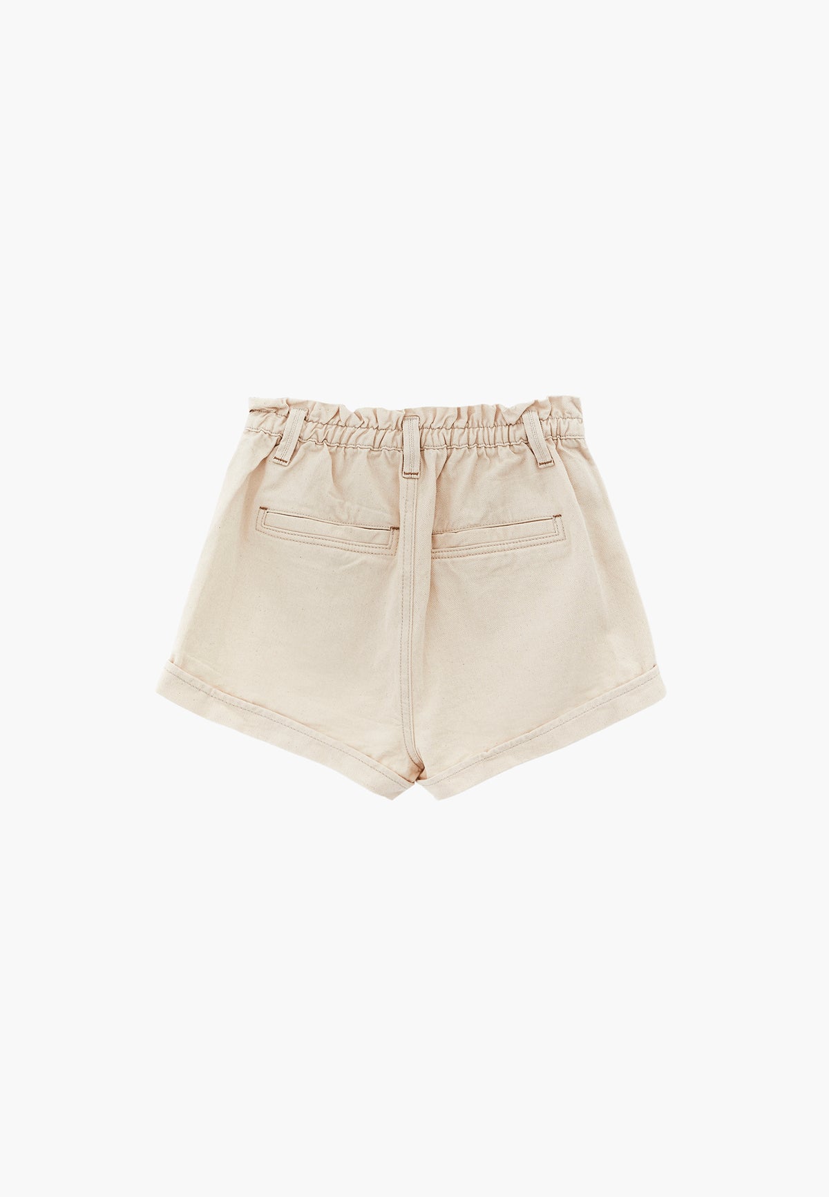 Belt Detailed Short Shorts - NATURAL