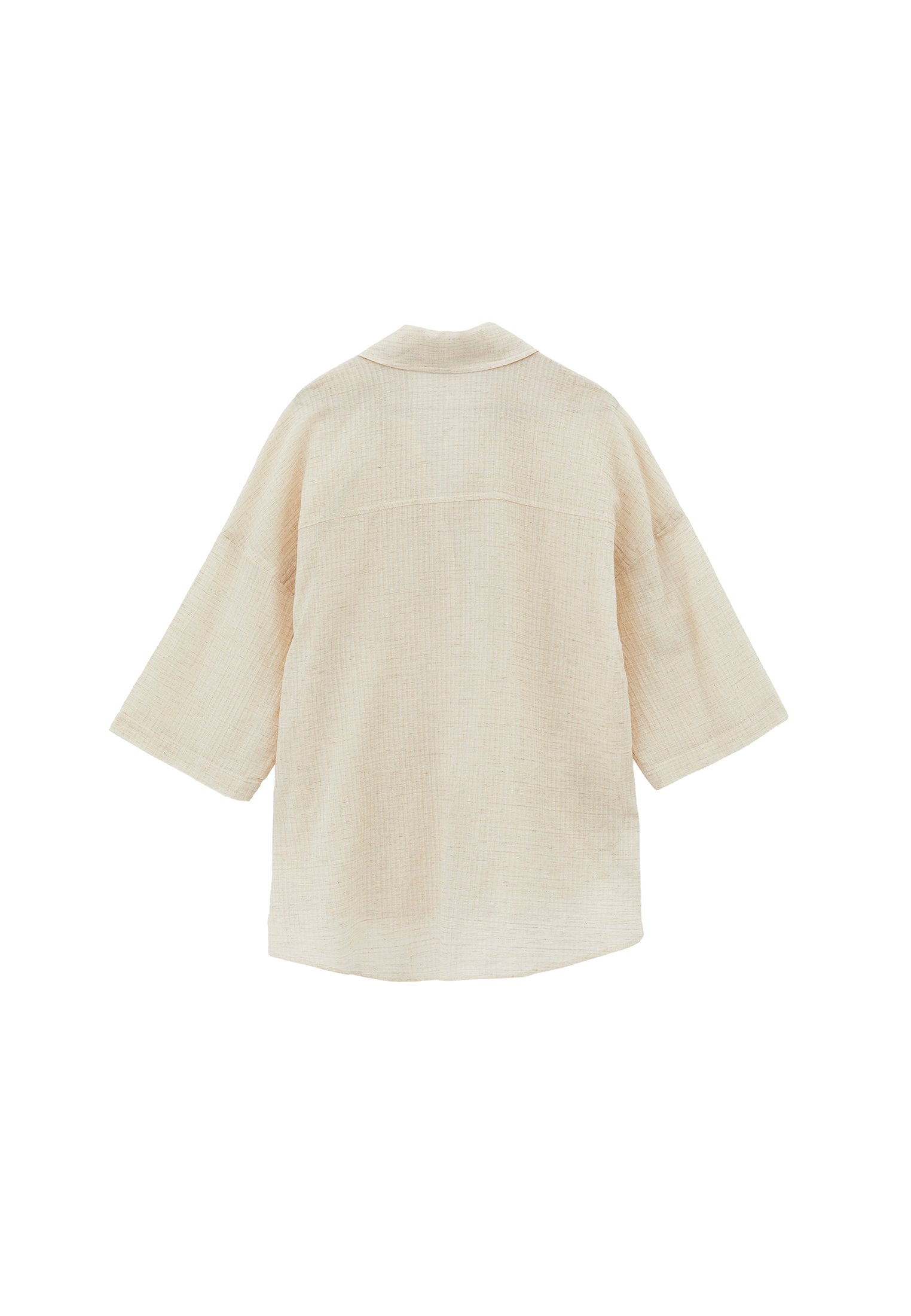Shirt Collar Oversize Button Detailed Standard Shirt - NATURAL
