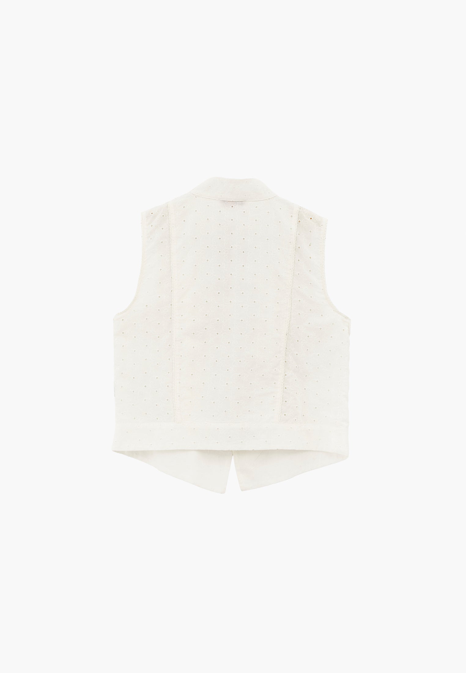 Loose Vest with Button Details - NATURAL