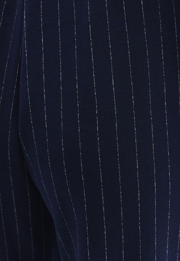 High Waist Straight Leg Pocket Detailed Pants - NAVAL ACADEMY