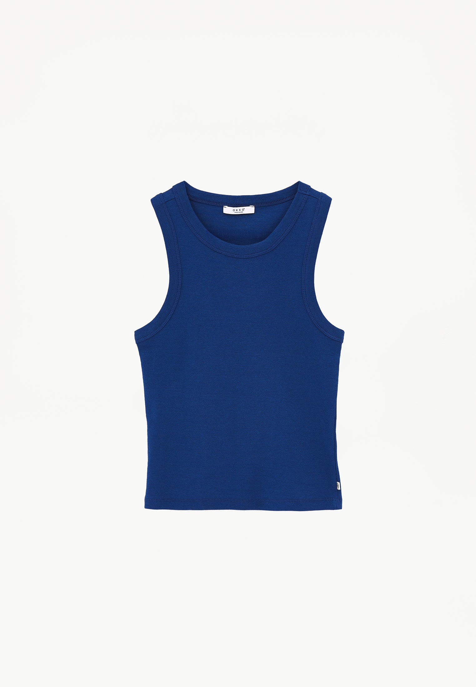 Crew Neck Bodycon Tank Top - NAVY PEONY