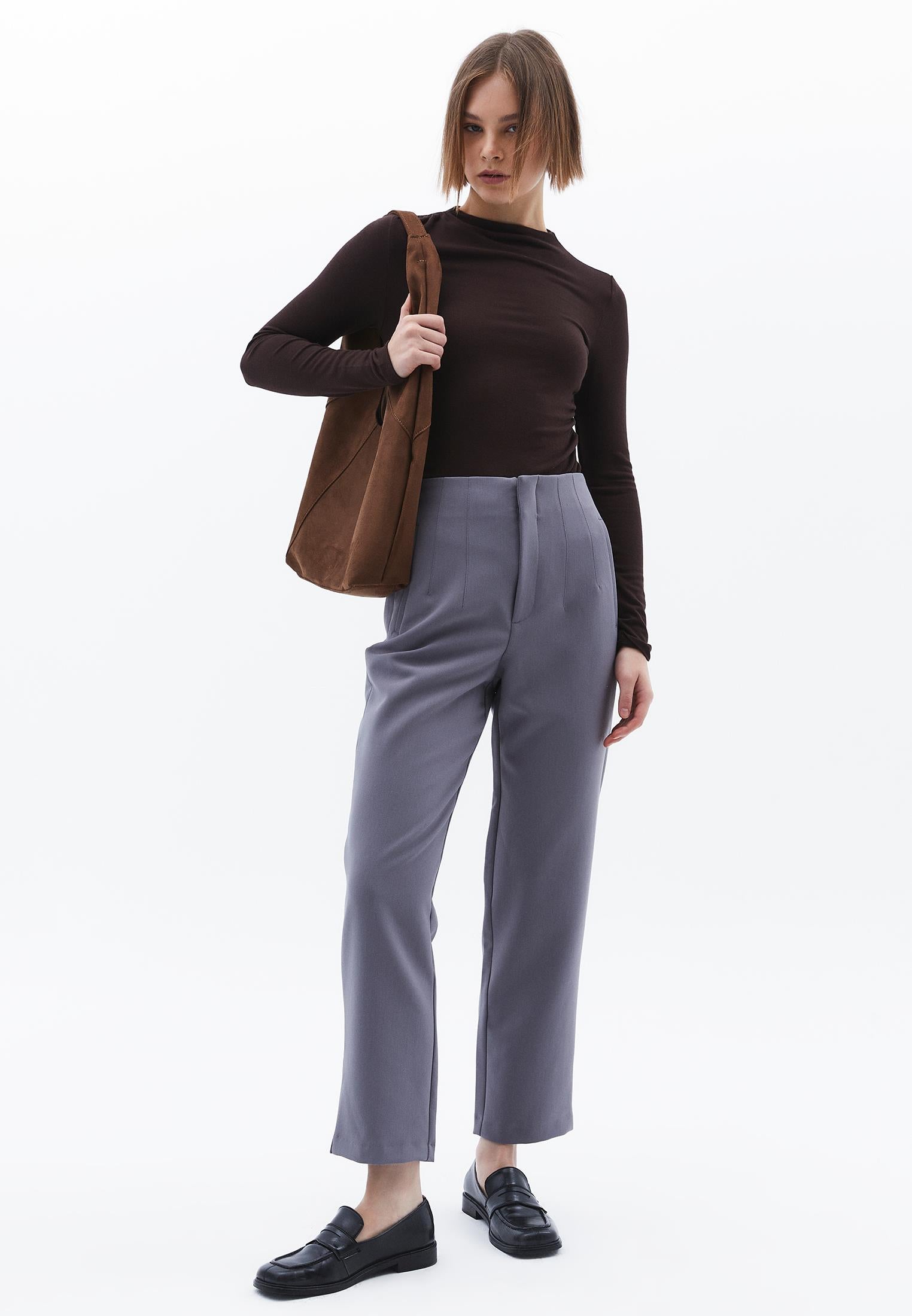 Ultra High Waist Carrot Pants - NIGHT OWL