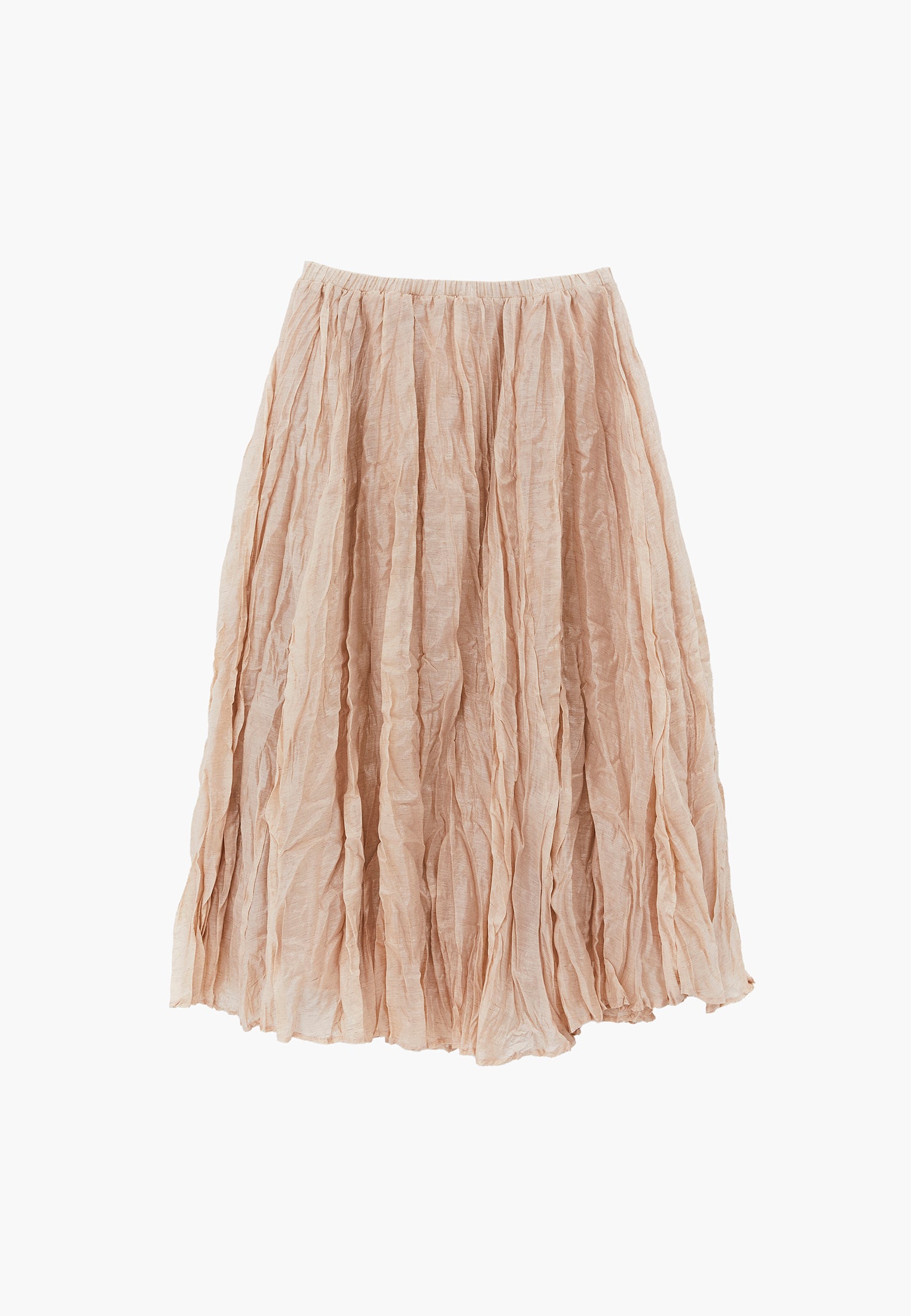 Shiny Flared Long Skirt - NOVELLE PEACH