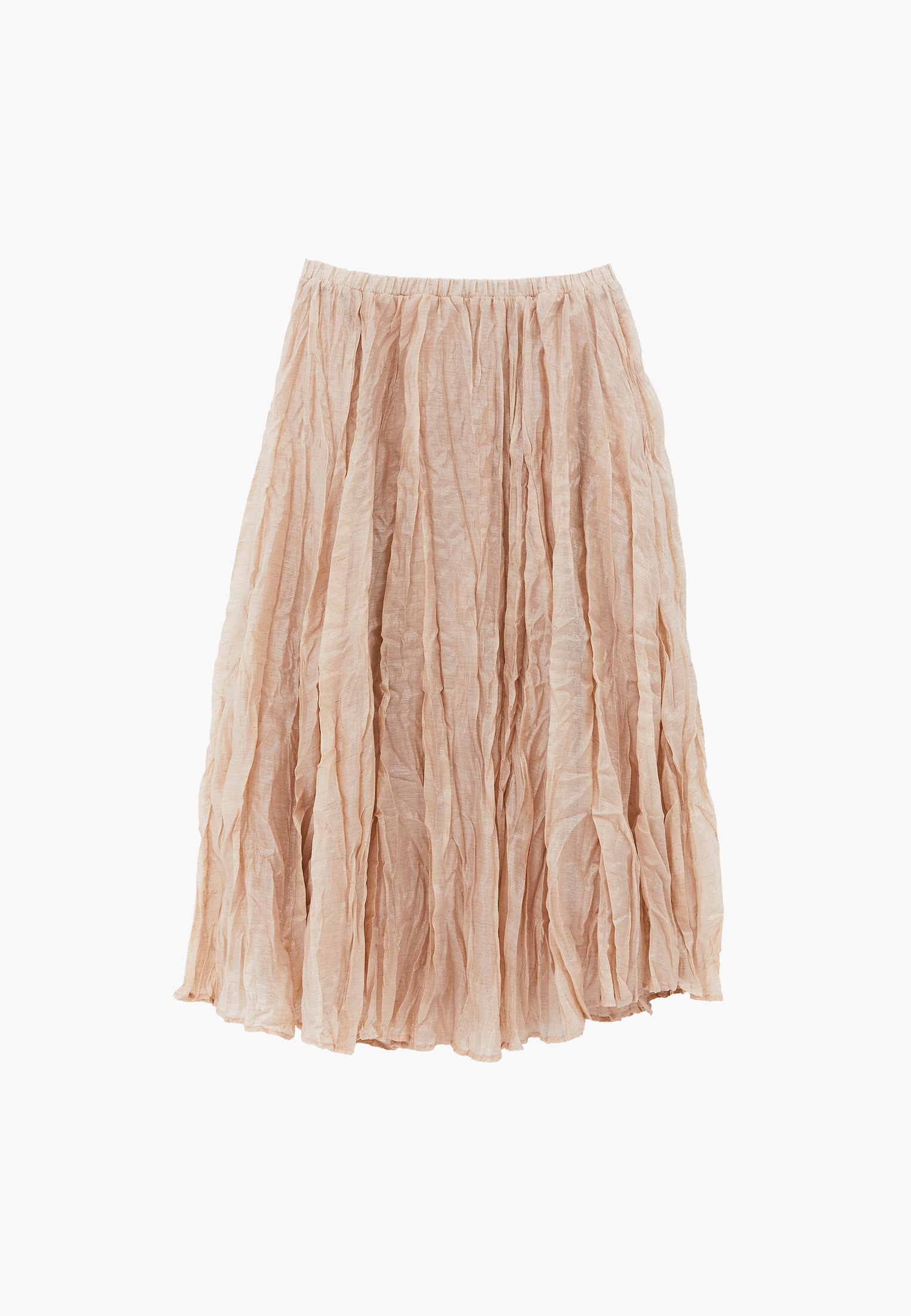 Shiny Flared Long Skirt - NOVELLE PEACH