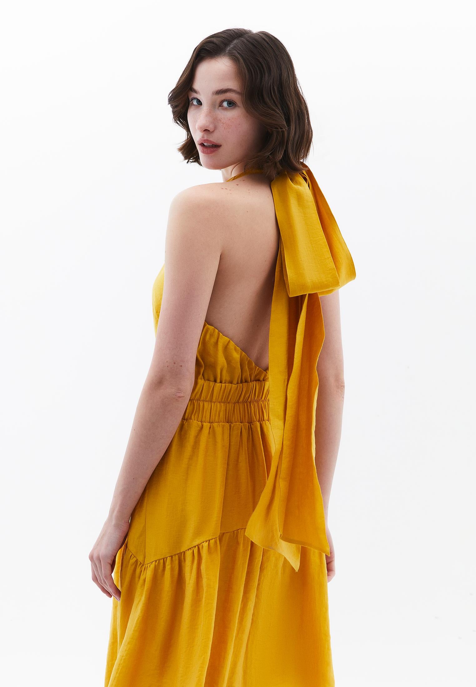 Women's Jumpsuit A-Line Long Dress - NUGGET GOLD