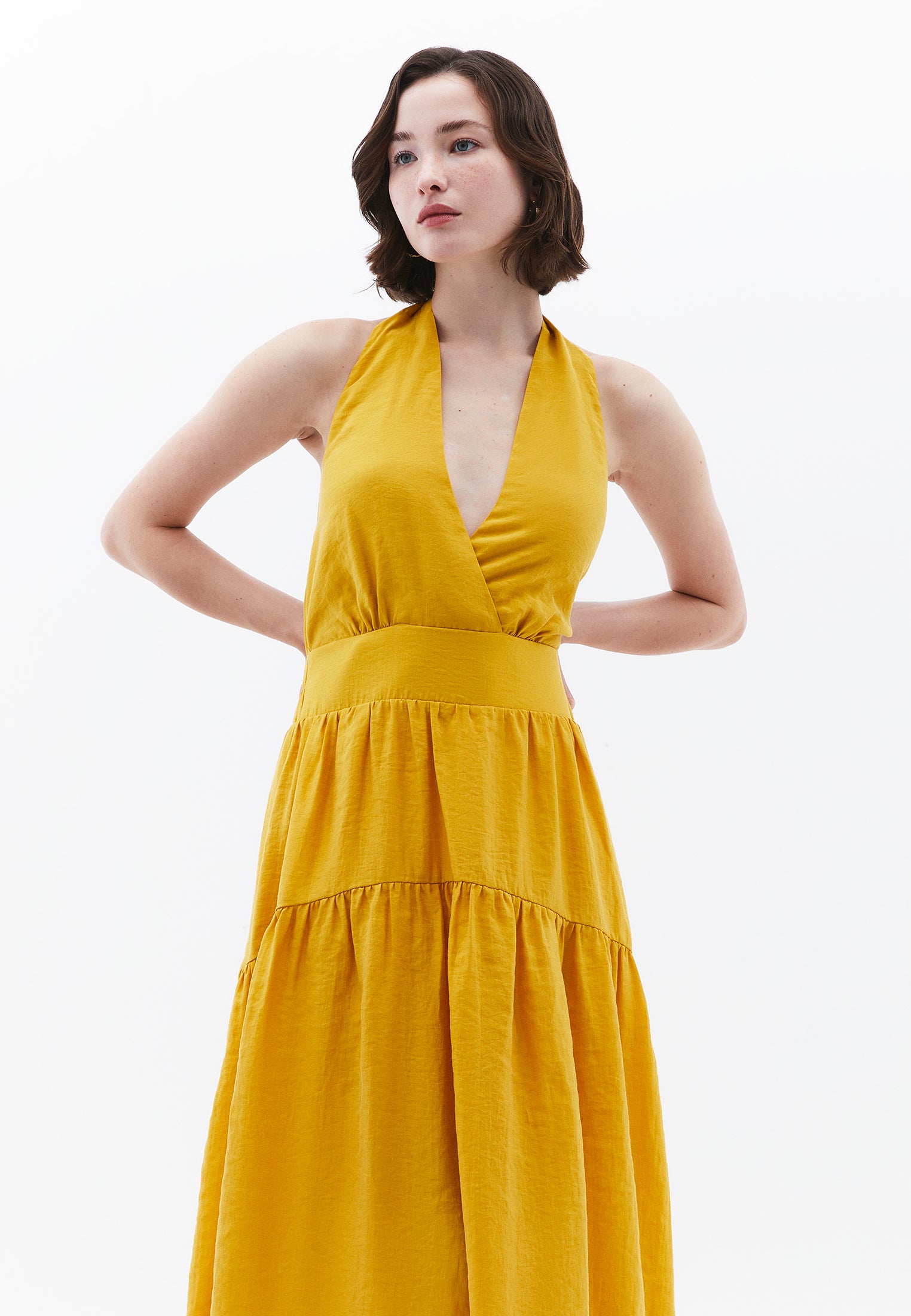 Women's Jumpsuit A-Line Long Dress - NUGGET GOLD