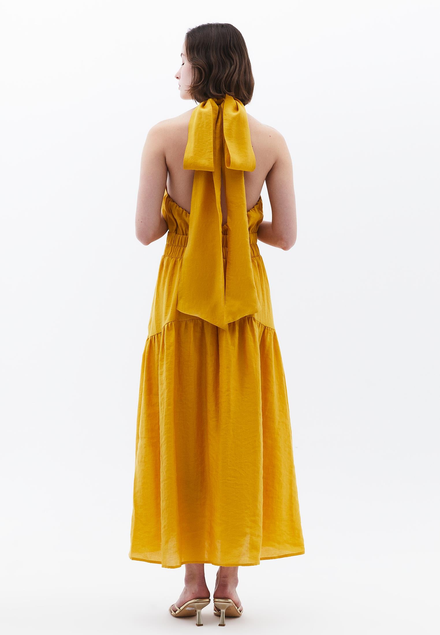 Women's Jumpsuit A-Line Long Dress - NUGGET GOLD