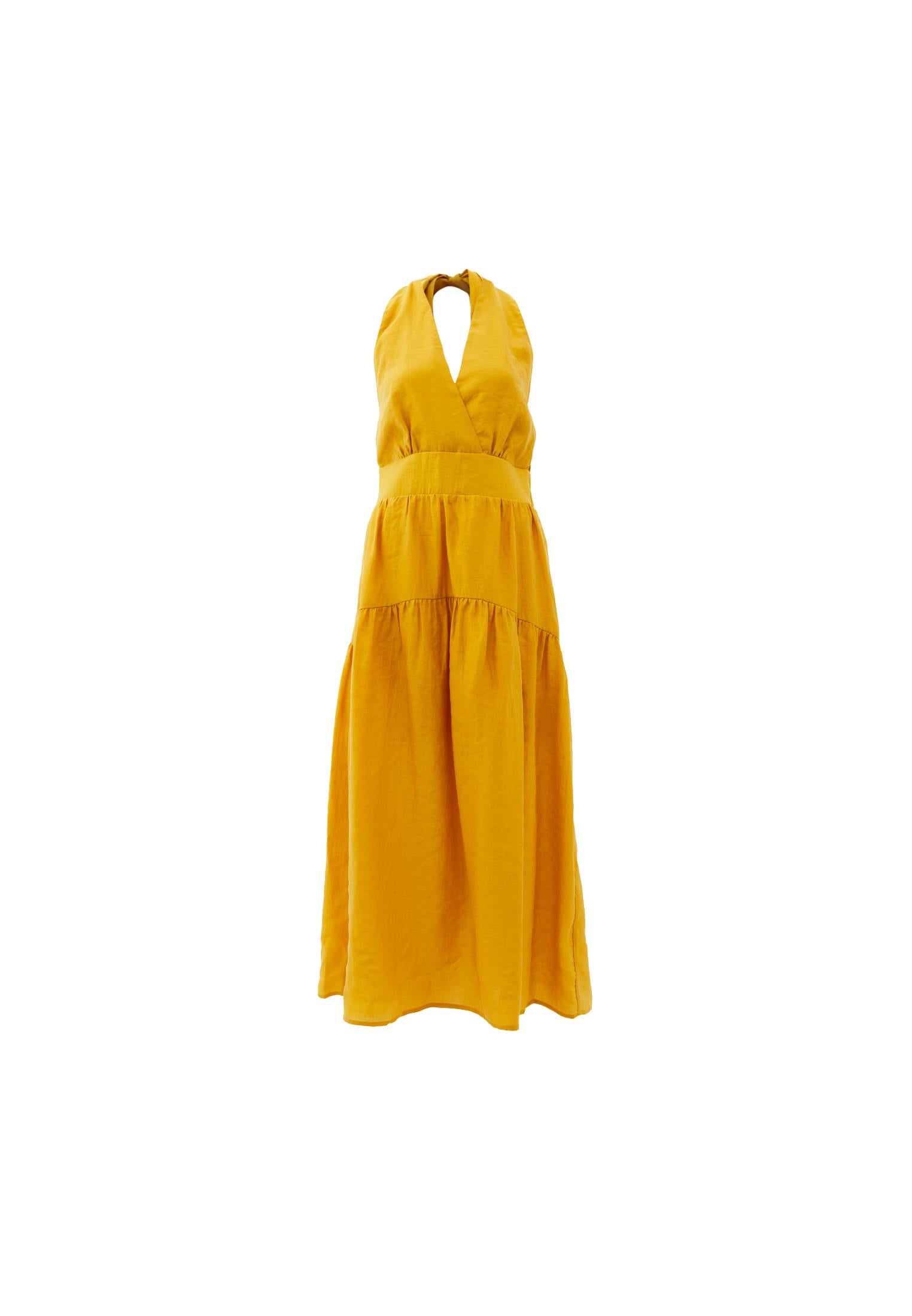 Women's Jumpsuit A-Line Long Dress - NUGGET GOLD