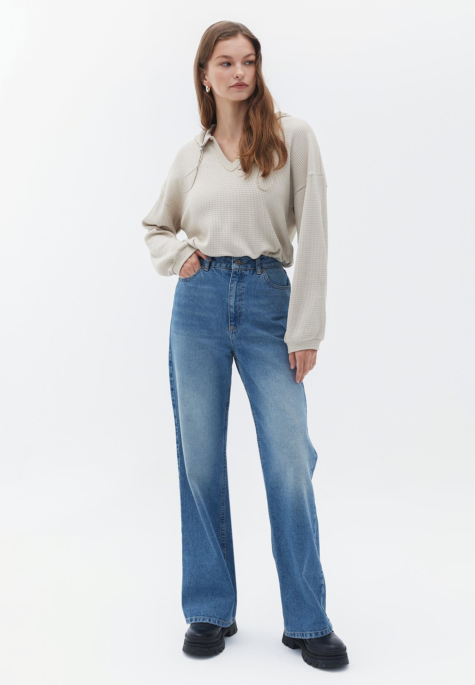 Hooded Cropped Sweatshirt - OATMEAL