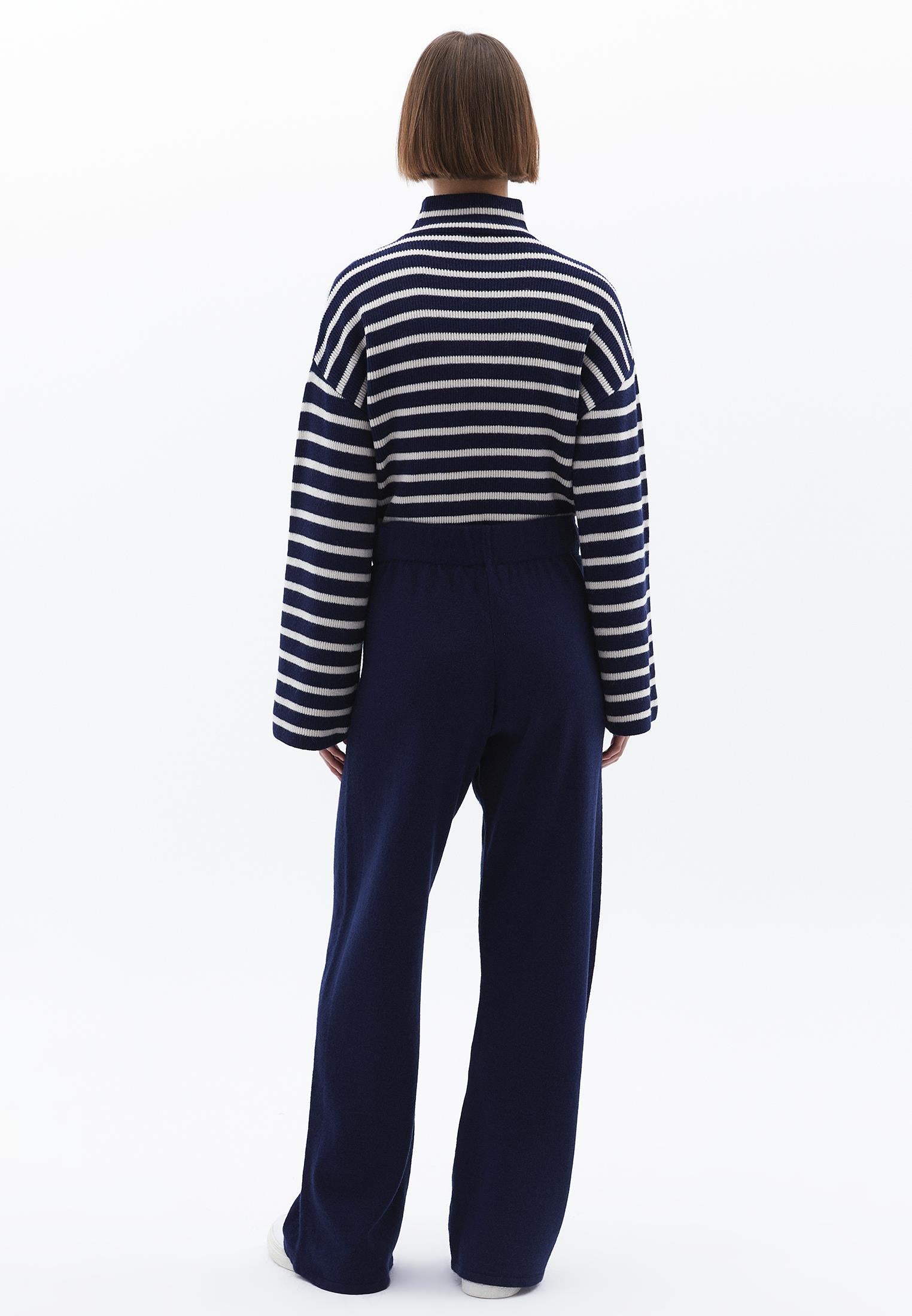 Relaxed Fit High Waist Wide Leg Pants - OCEAN CAVERN