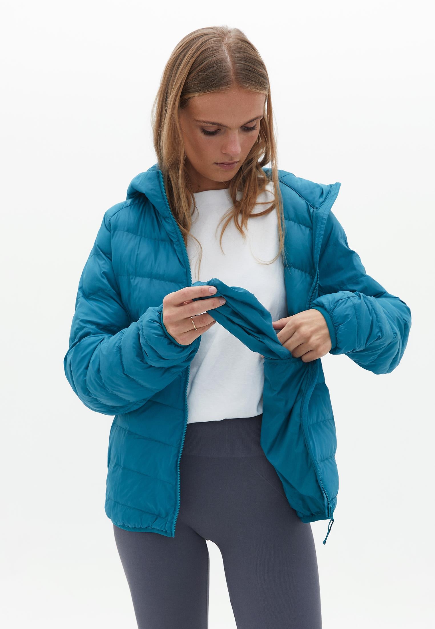 Raglan Sleeve And Hooded Long Sleeve Coat - OCEAN DEPTHS