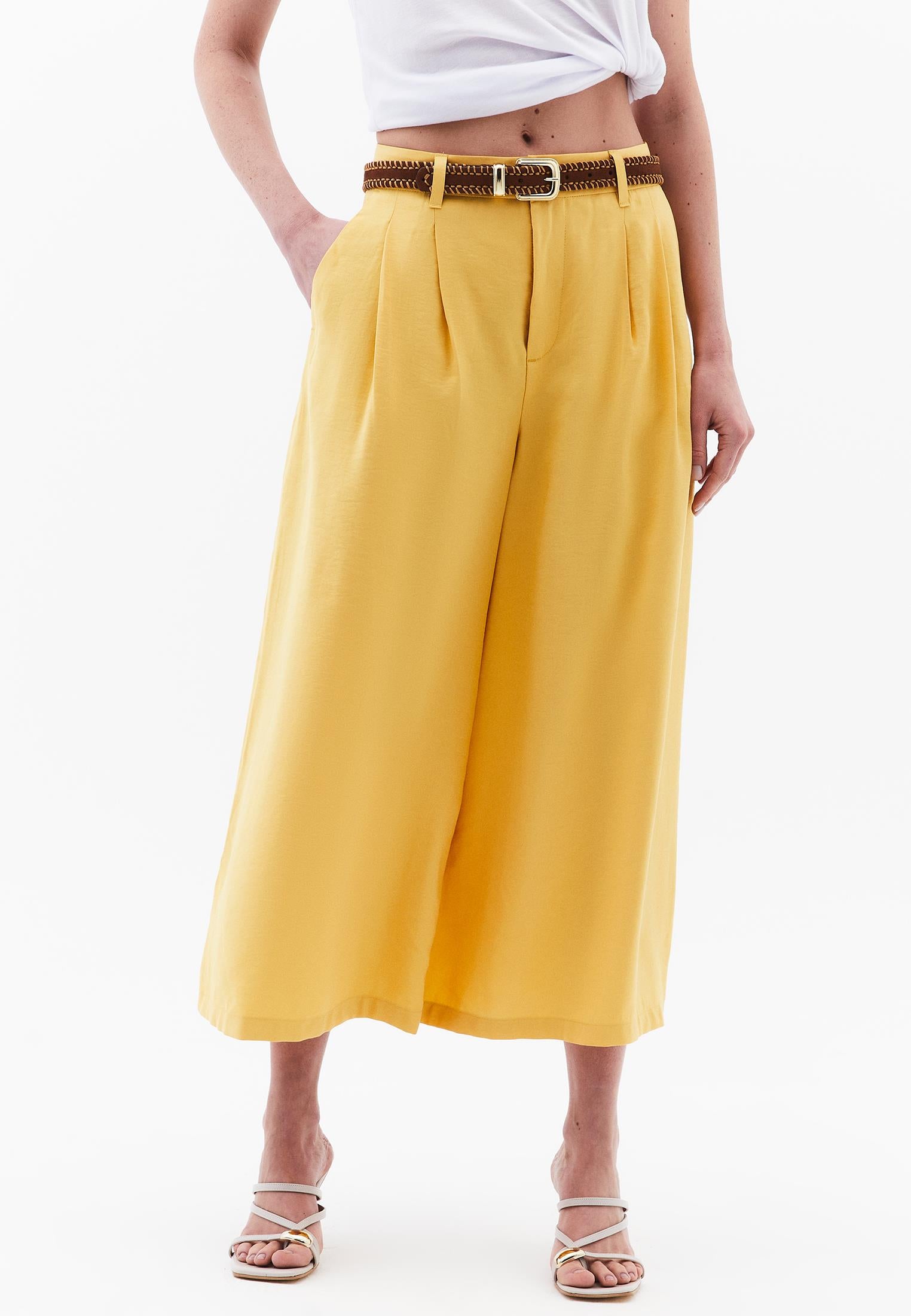 Pleated Culotte Pants - OCHRE