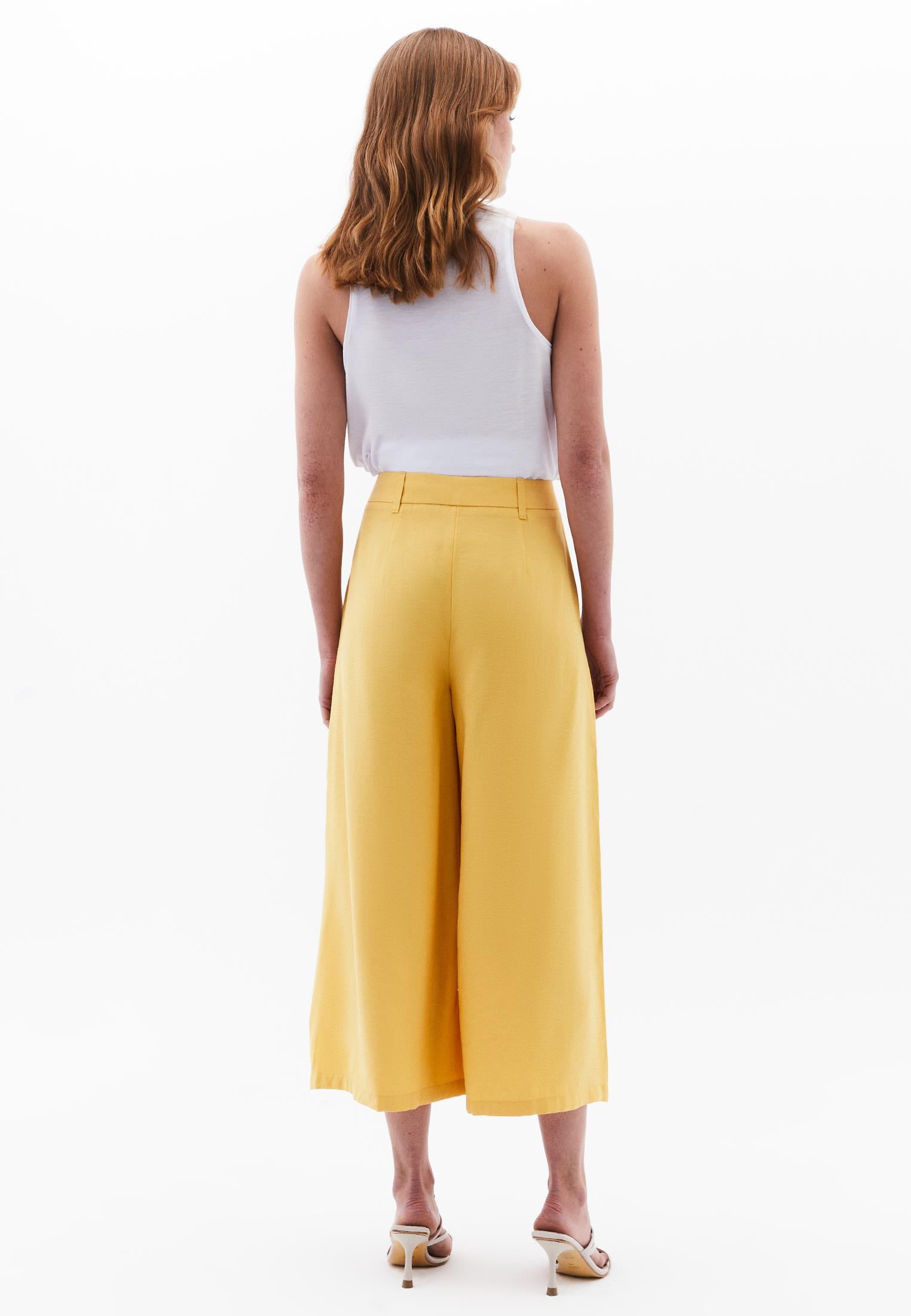 Pleated Culotte Pants - OCHRE