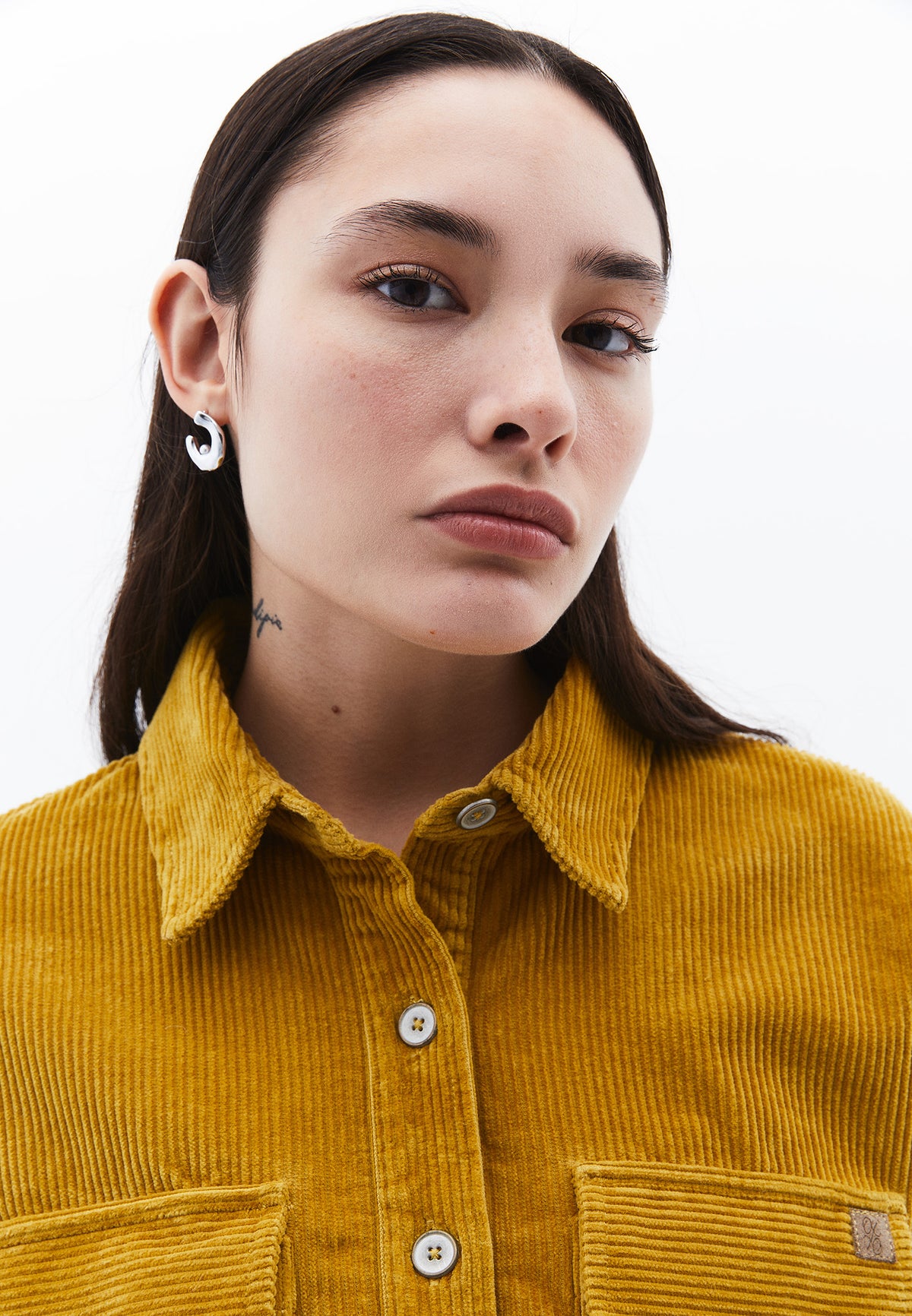 Loose Fit Cropped Shirt - OLIVE OIL