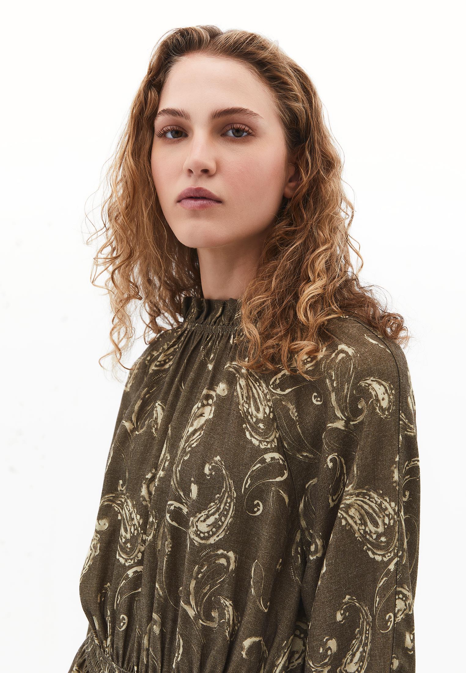 Printed A-Line Dress - PAISLEY COMB