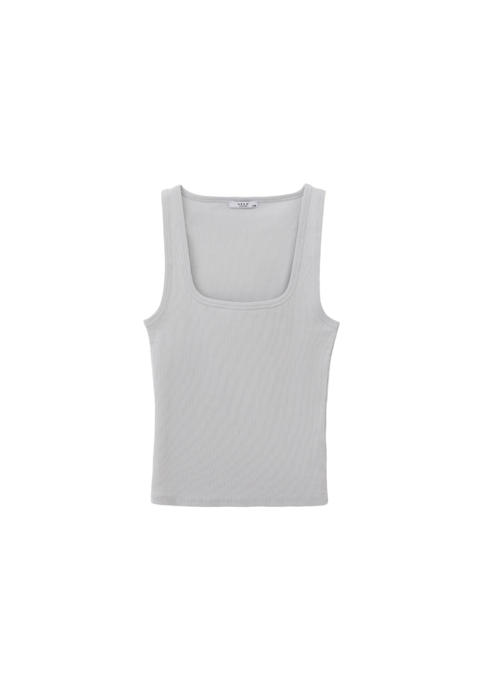 Square Neck Sleeveless Top - PEARL BLUE