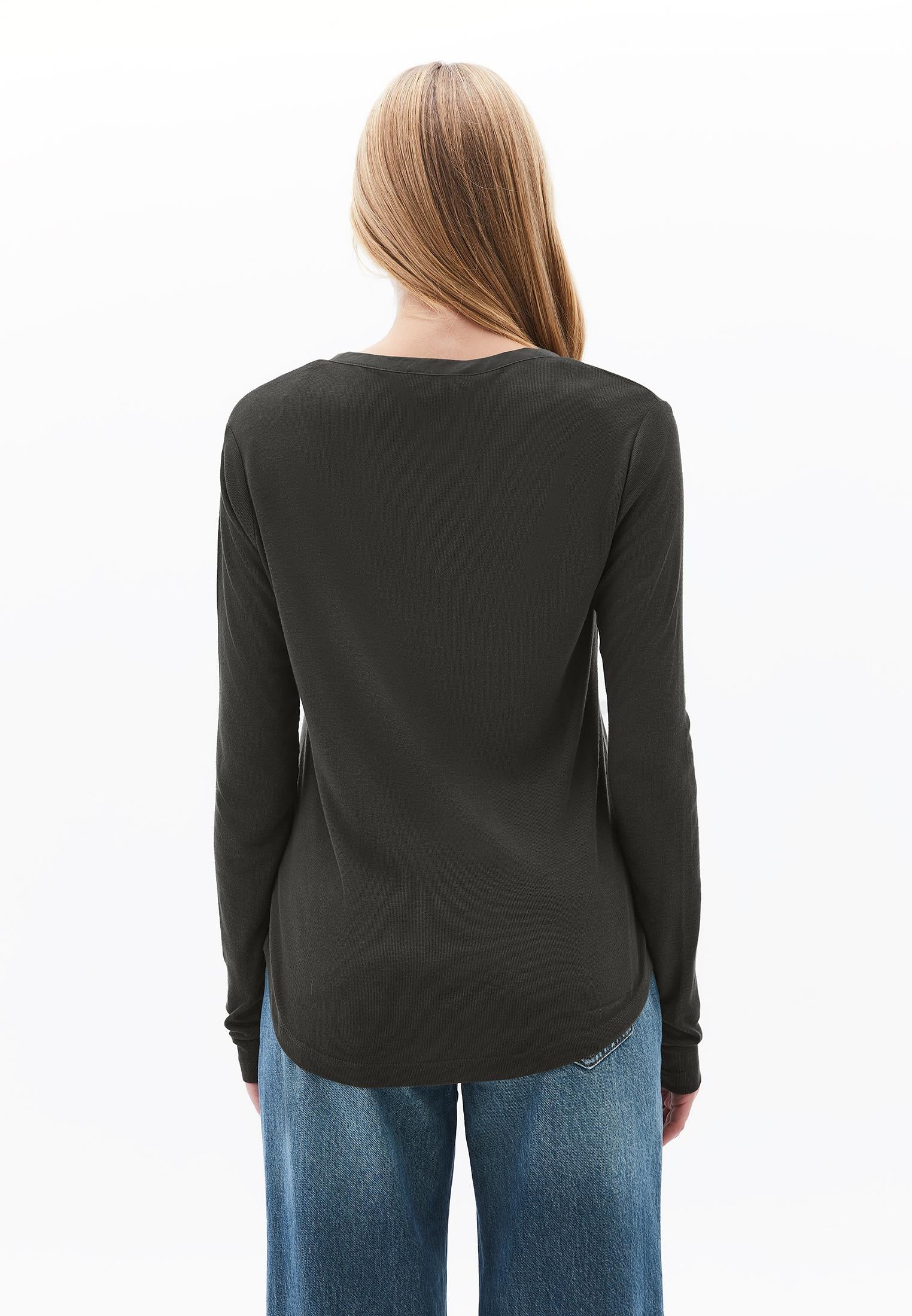 Polo Collar Buttoned T-Shirt - PEAT