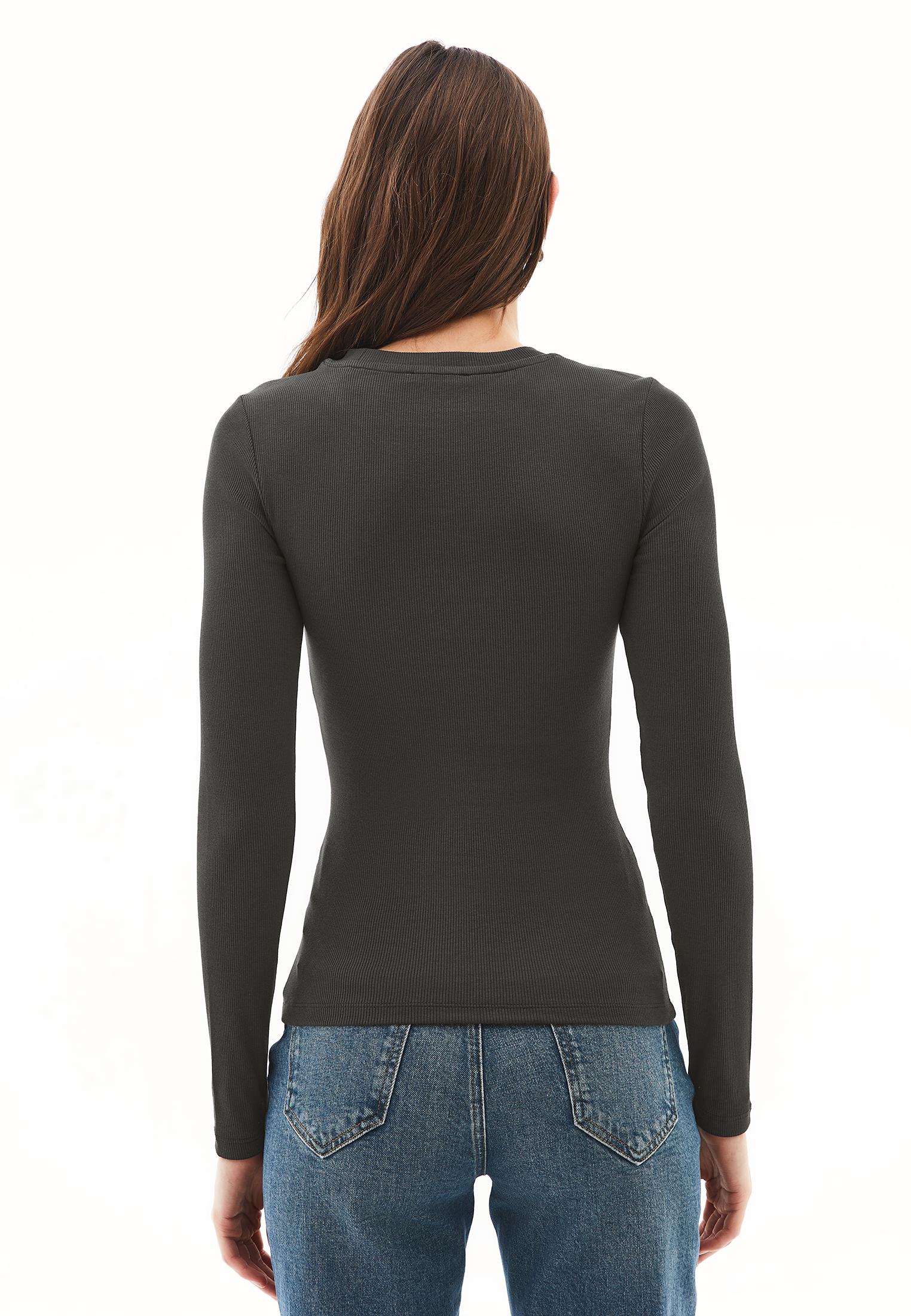 Bodycon Crew Neck T-Shirt - PEAT
