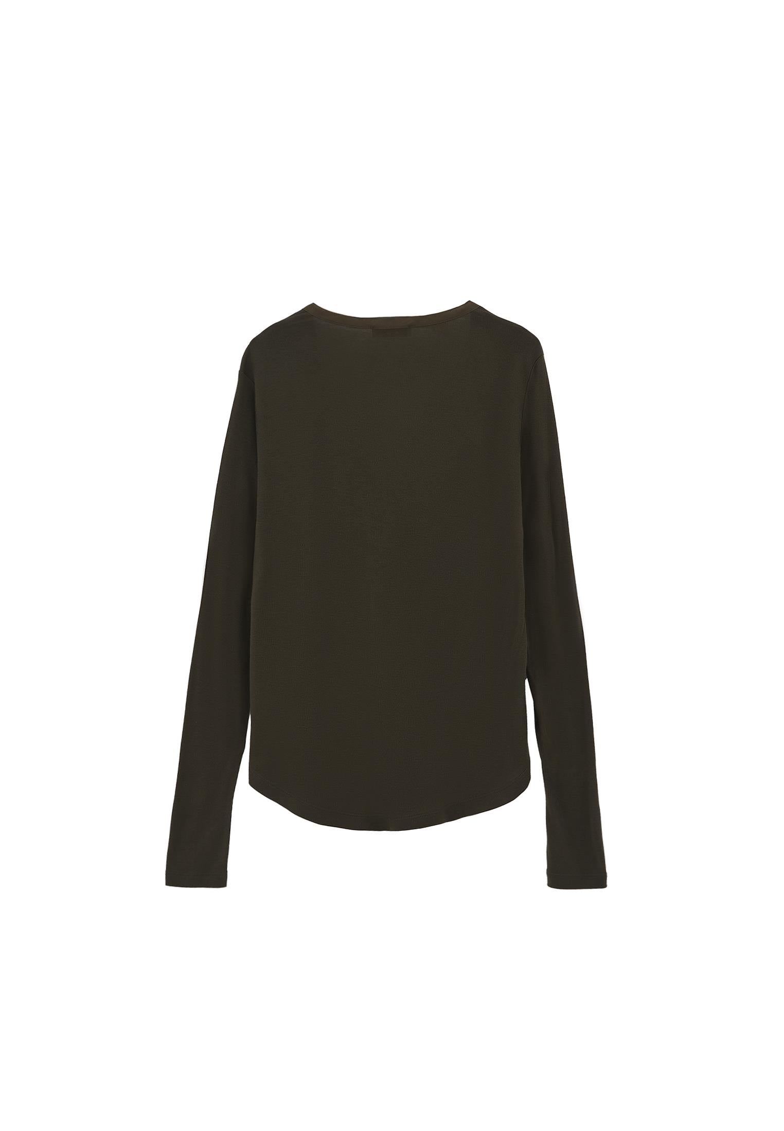 Polo Collar Buttoned T-Shirt - PEAT