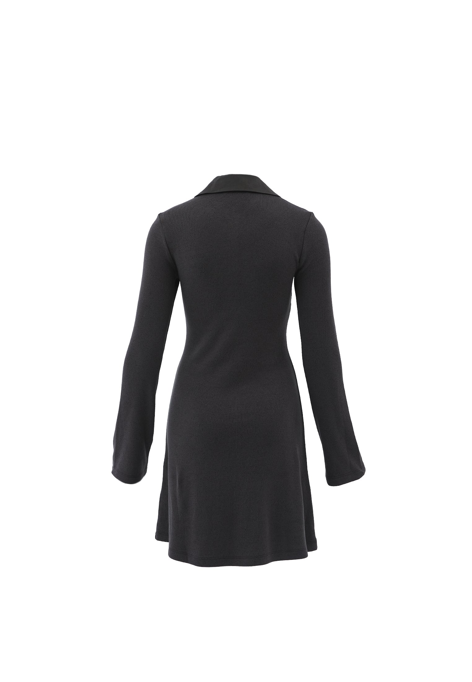 Polo Neck Long Sleeve Short Dress - PEAT