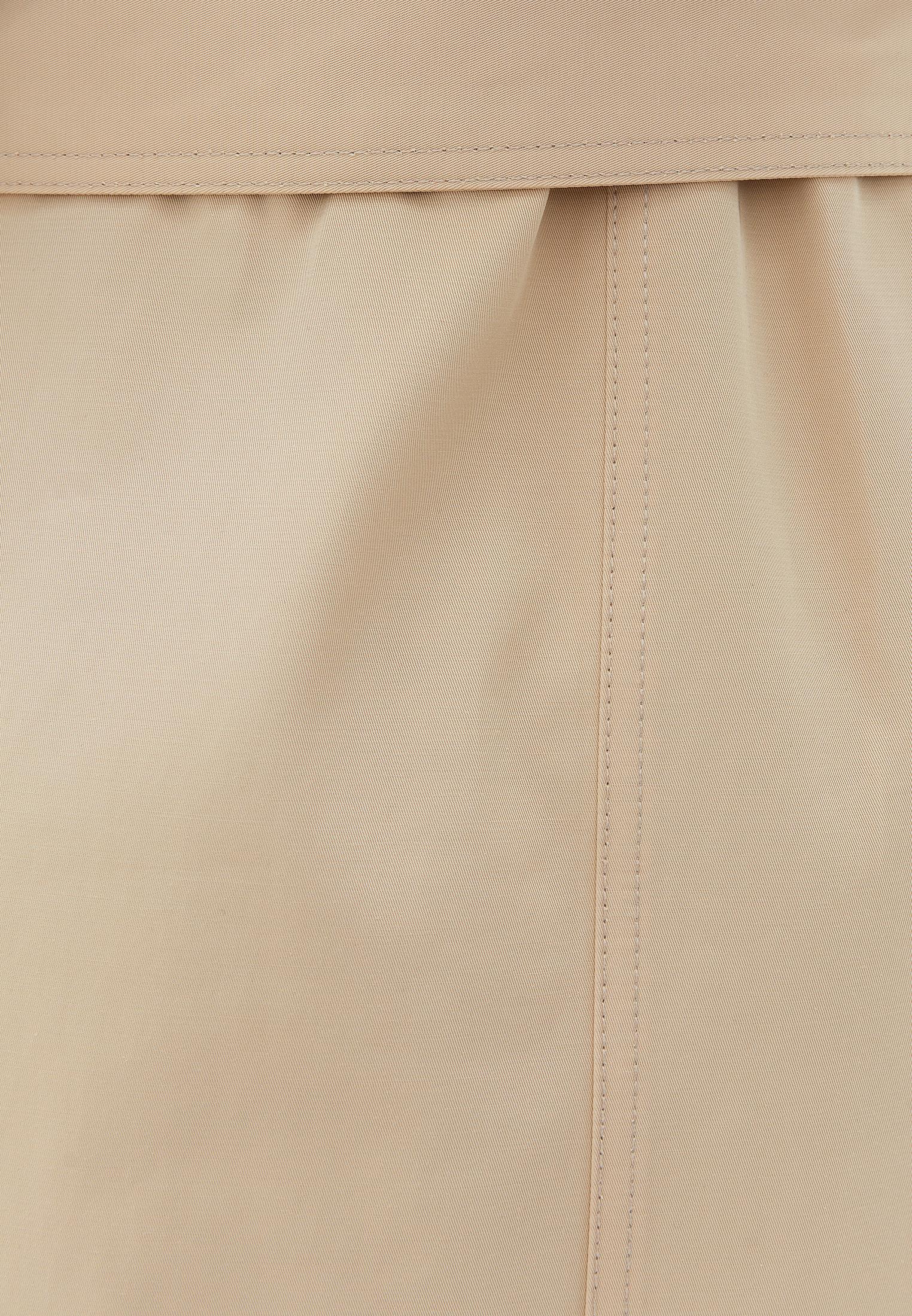 Double Breasted Long Cotton Trenchcoat - PEBBLE
