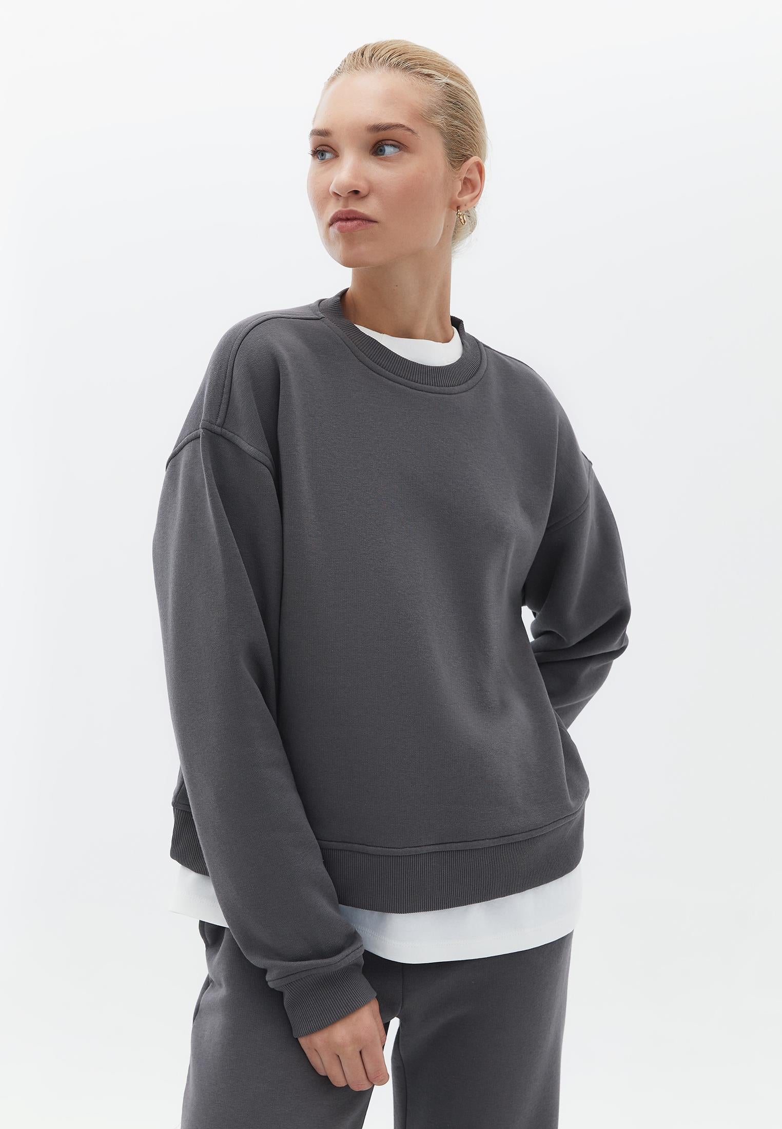 Sweatshirt Long Sleeved - PEWTER