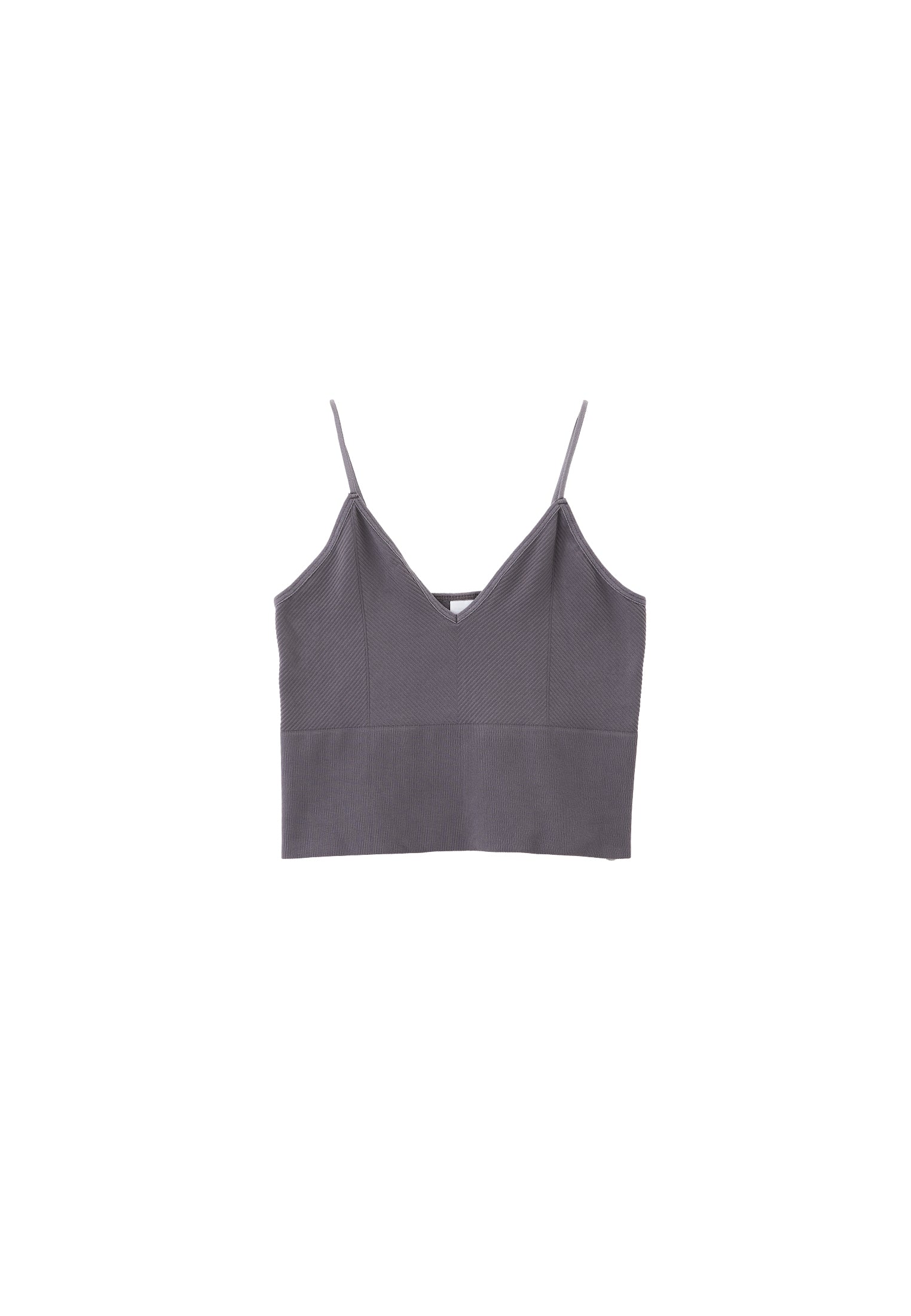 Jacquard Patterned V Neck Tank Top - PEWTER