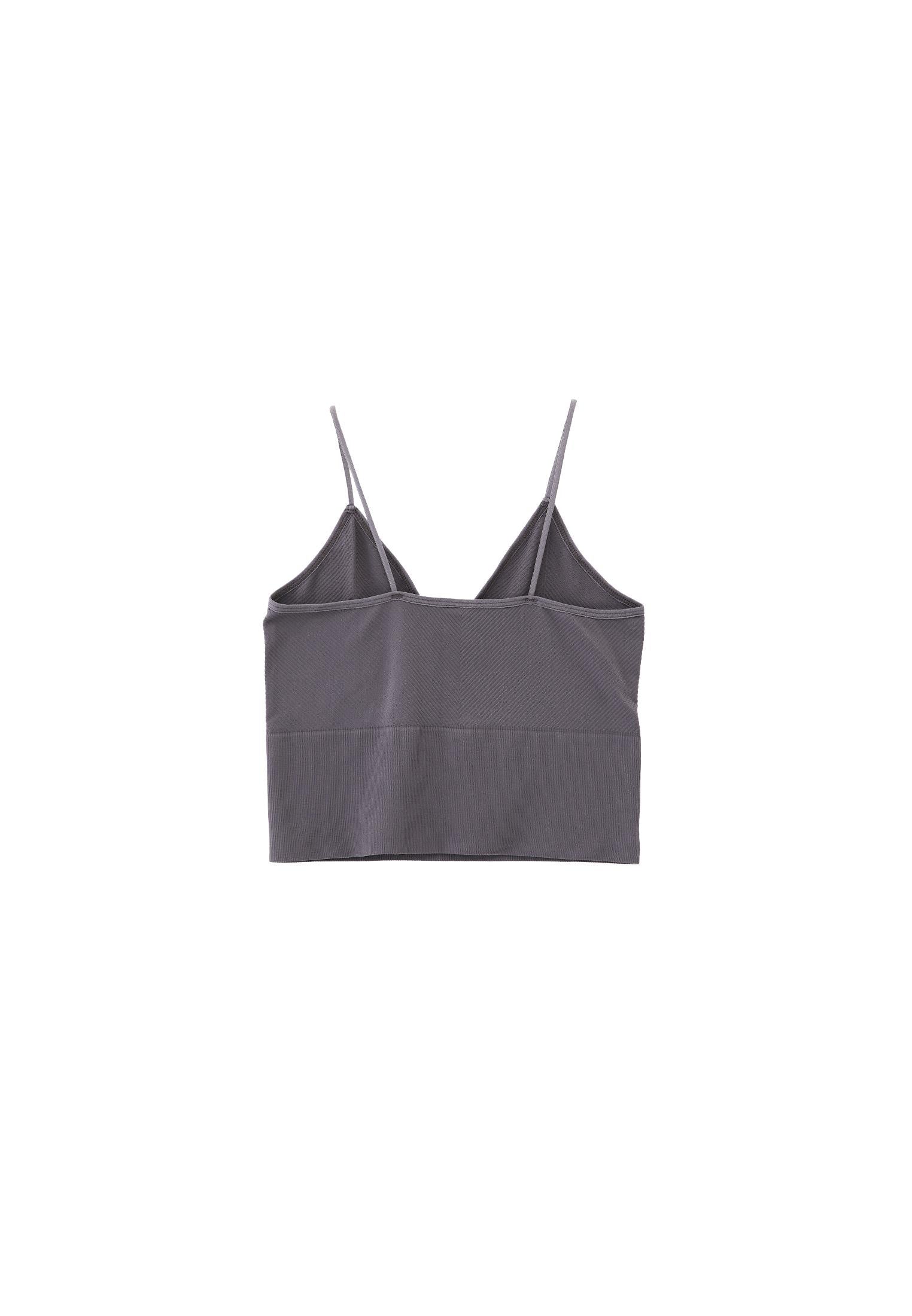 Jacquard Patterned V Neck Tank Top - PEWTER