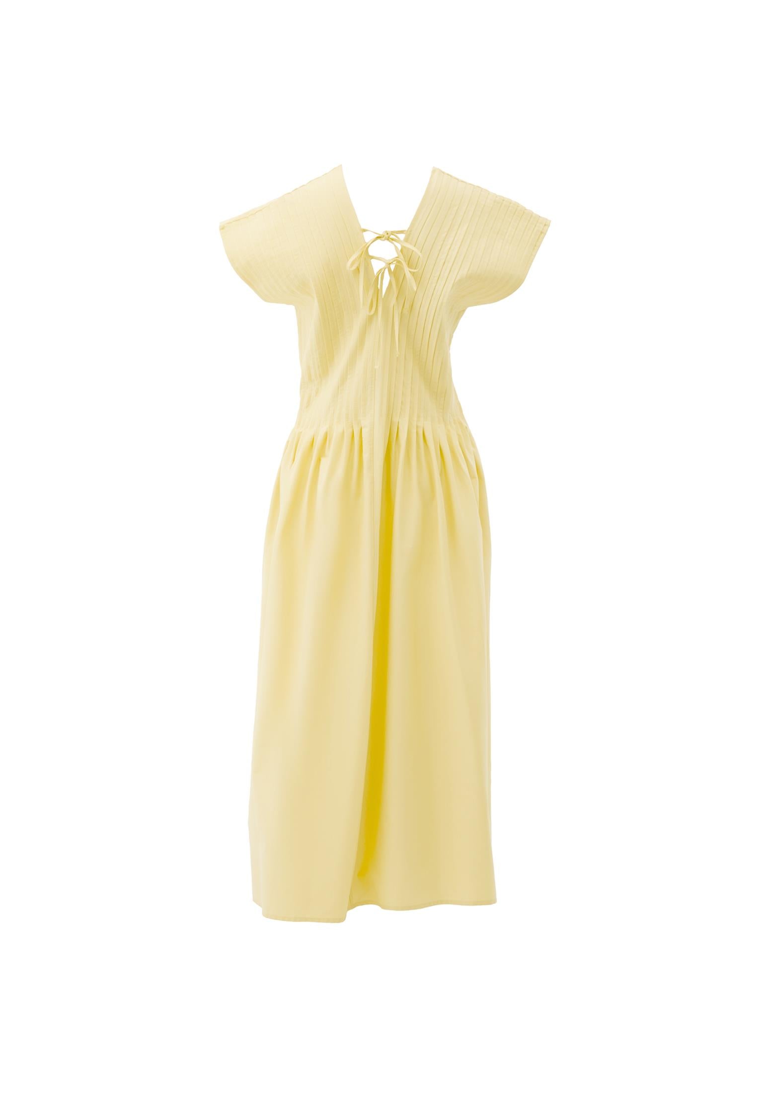 Flared V-Neck Long Dress - PINEAPPLE SLICE