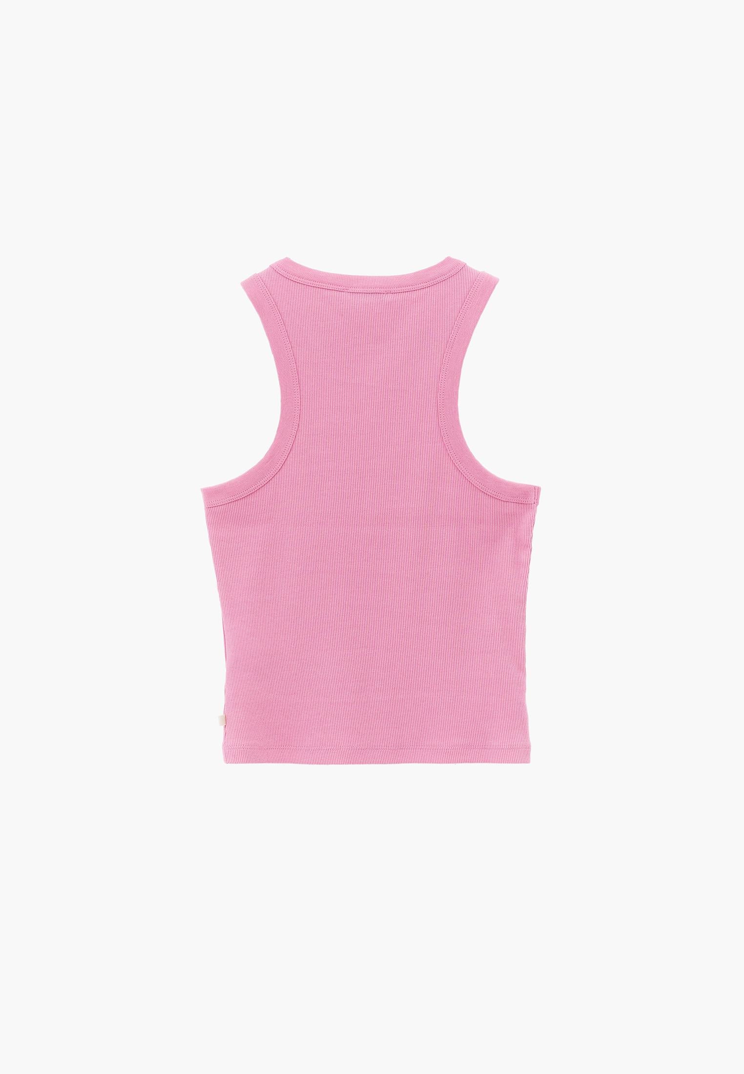 Crew Neck Bodycon Tank Top - PINK CARNATION