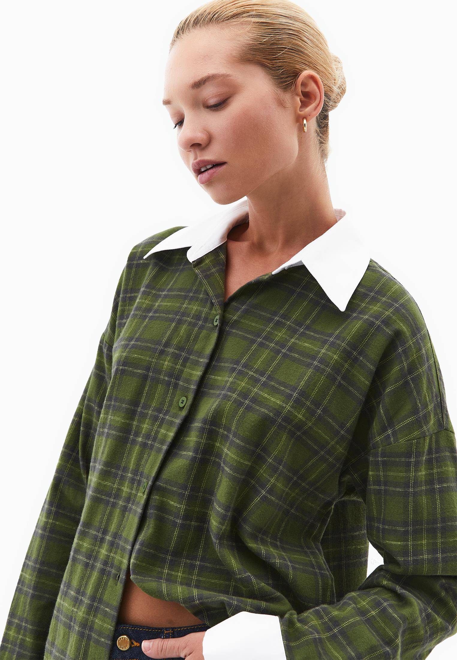 Buttoned Poplin Shirt - PLAID COMB