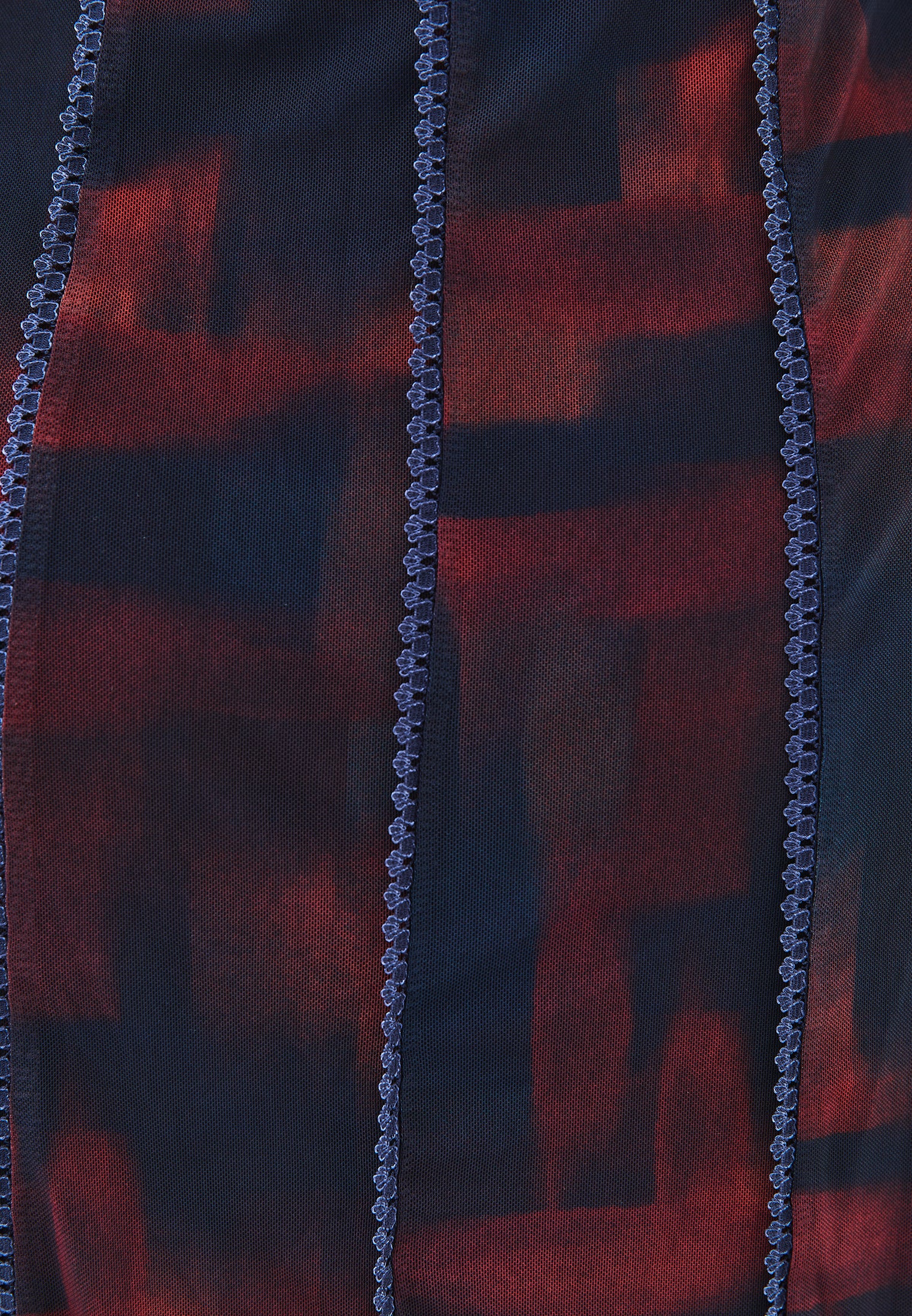 Flared Square Neck Long Dress - PLAID COMB