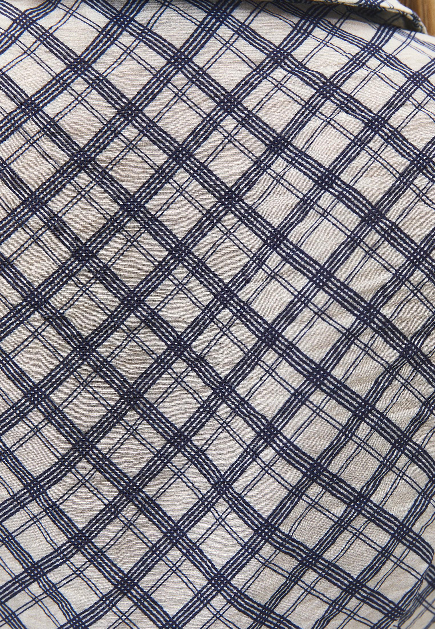 Plaid Shirt Collar Woven Short Sleeve Shirt - PLAID COMB