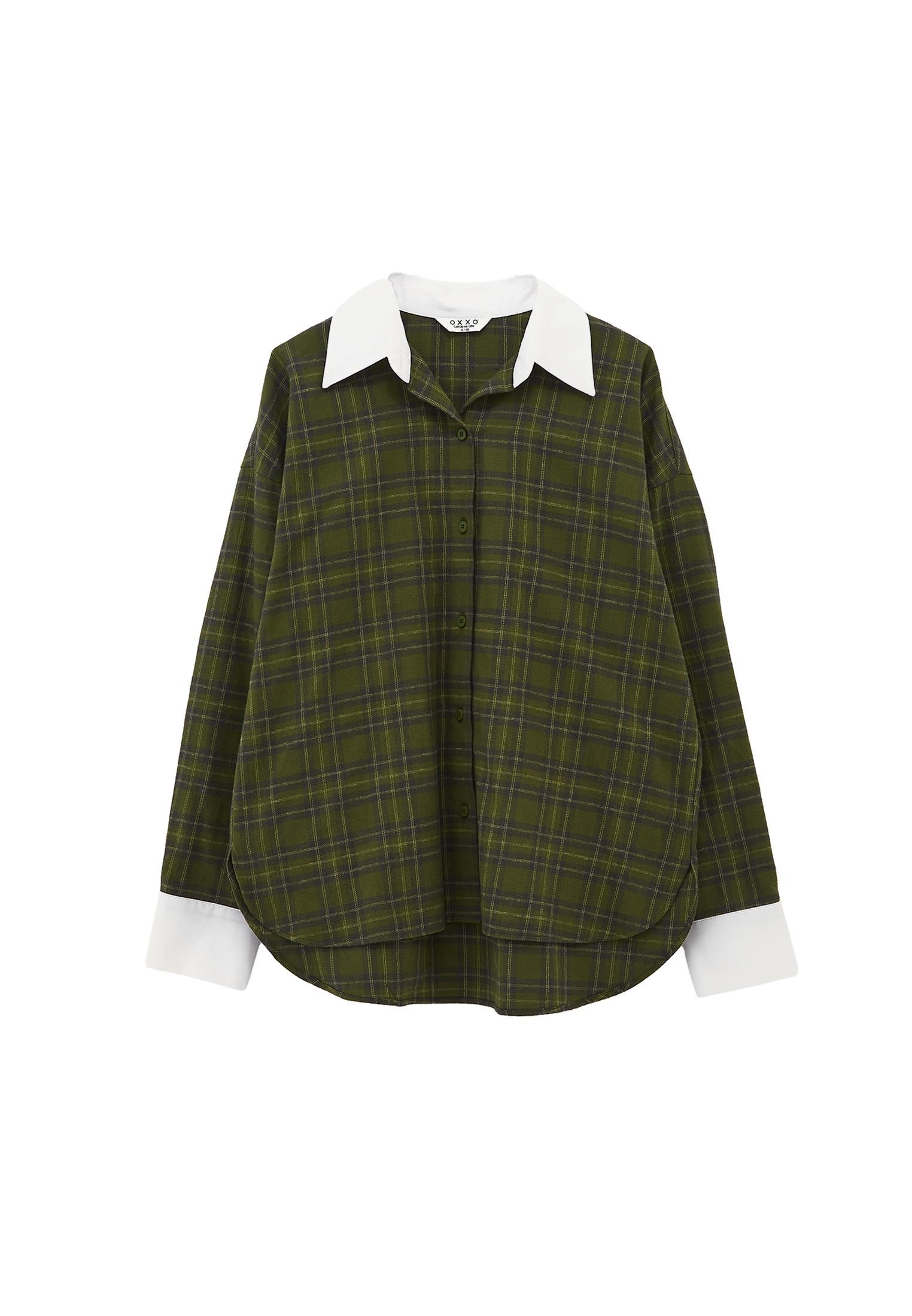 Buttoned Poplin Shirt - PLAID COMB