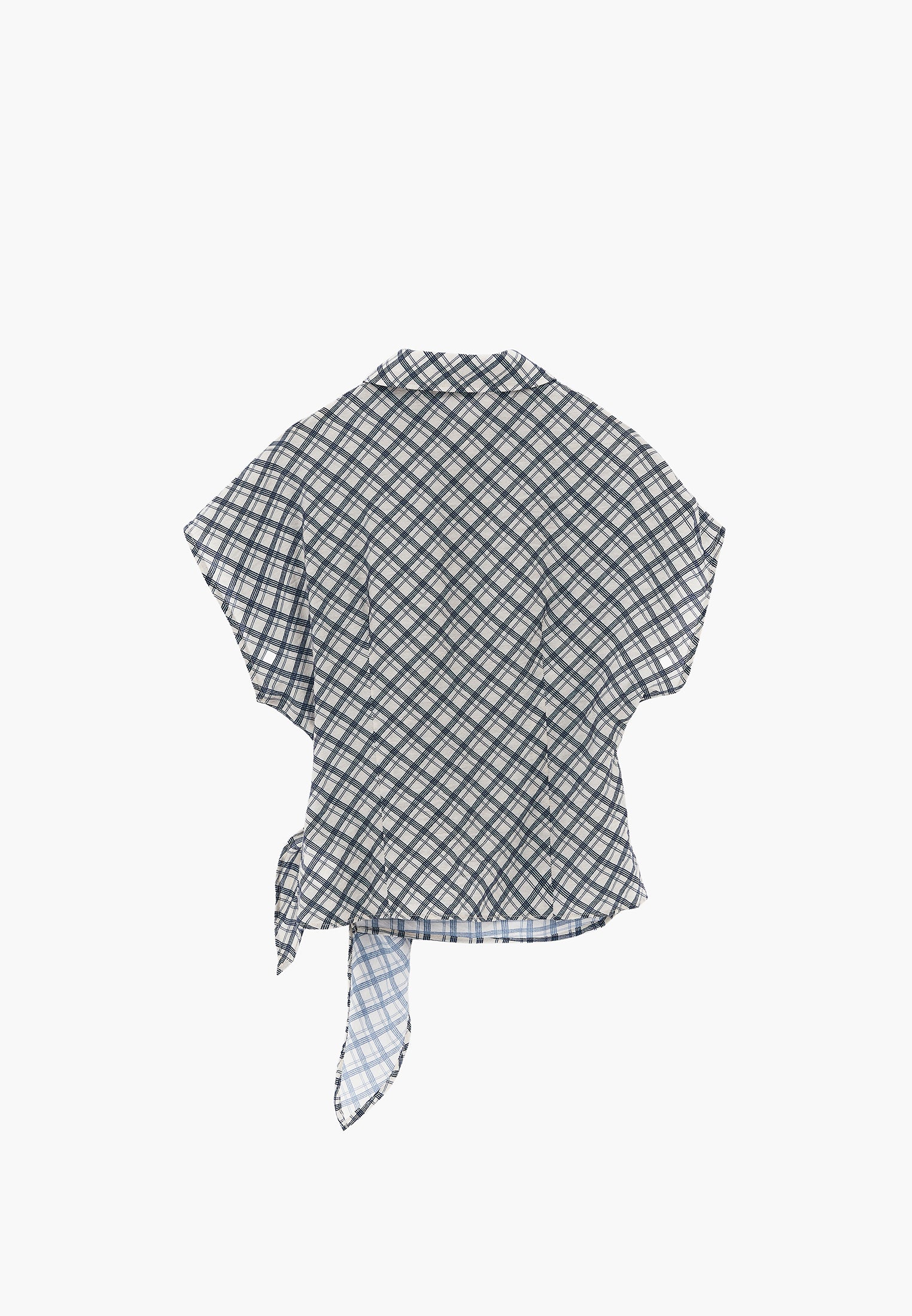 Plaid Shirt Collar Woven Short Sleeve Shirt - PLAID COMB