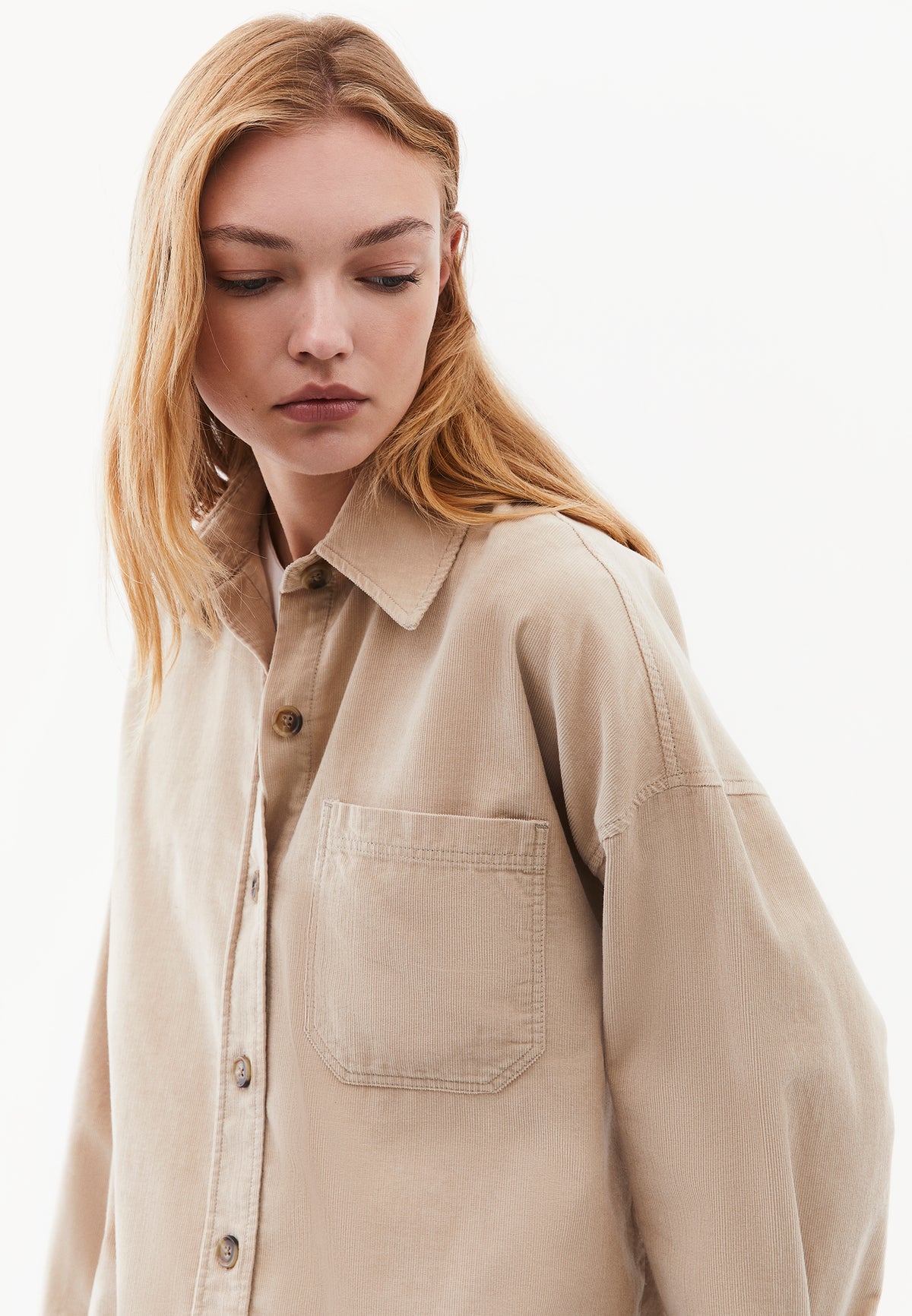 Oversize Buttoned Long Sleeve Shirt - PLAZA TAUPE