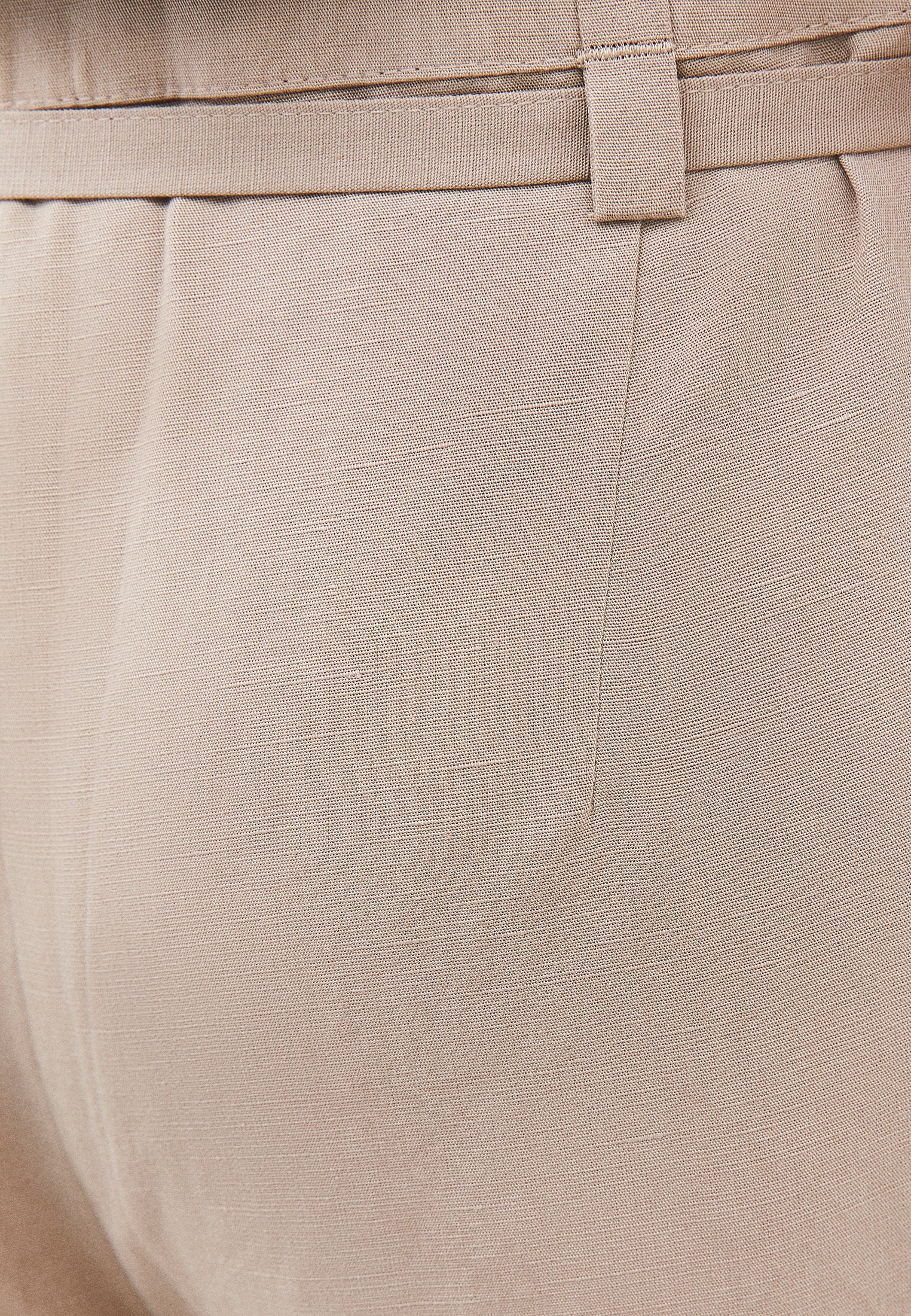 Straight Leg Pants With Belt Detail - PLAZA TAUPE