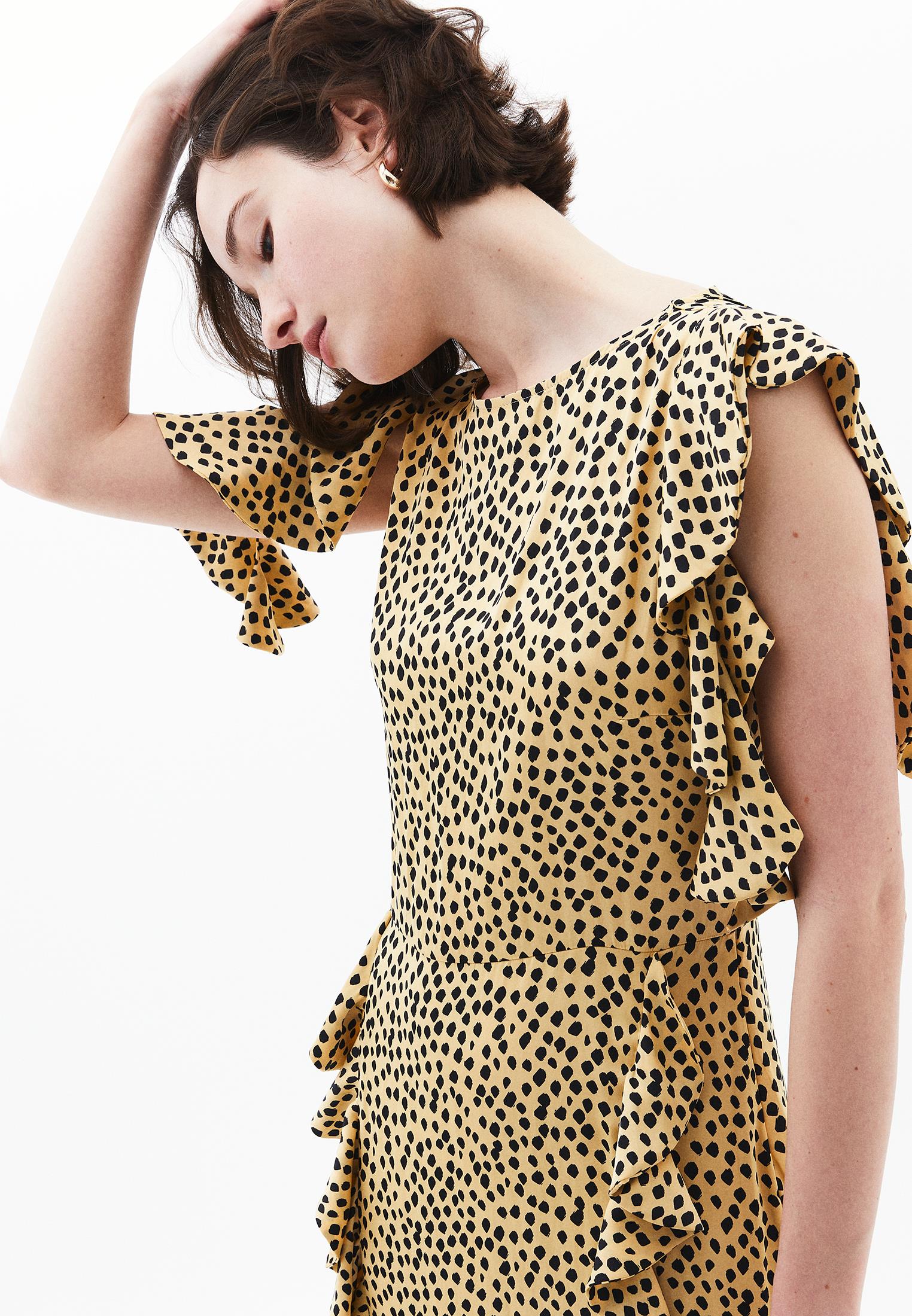 Ruffle Detailed Maxi Dress - POLKA DOT COMB