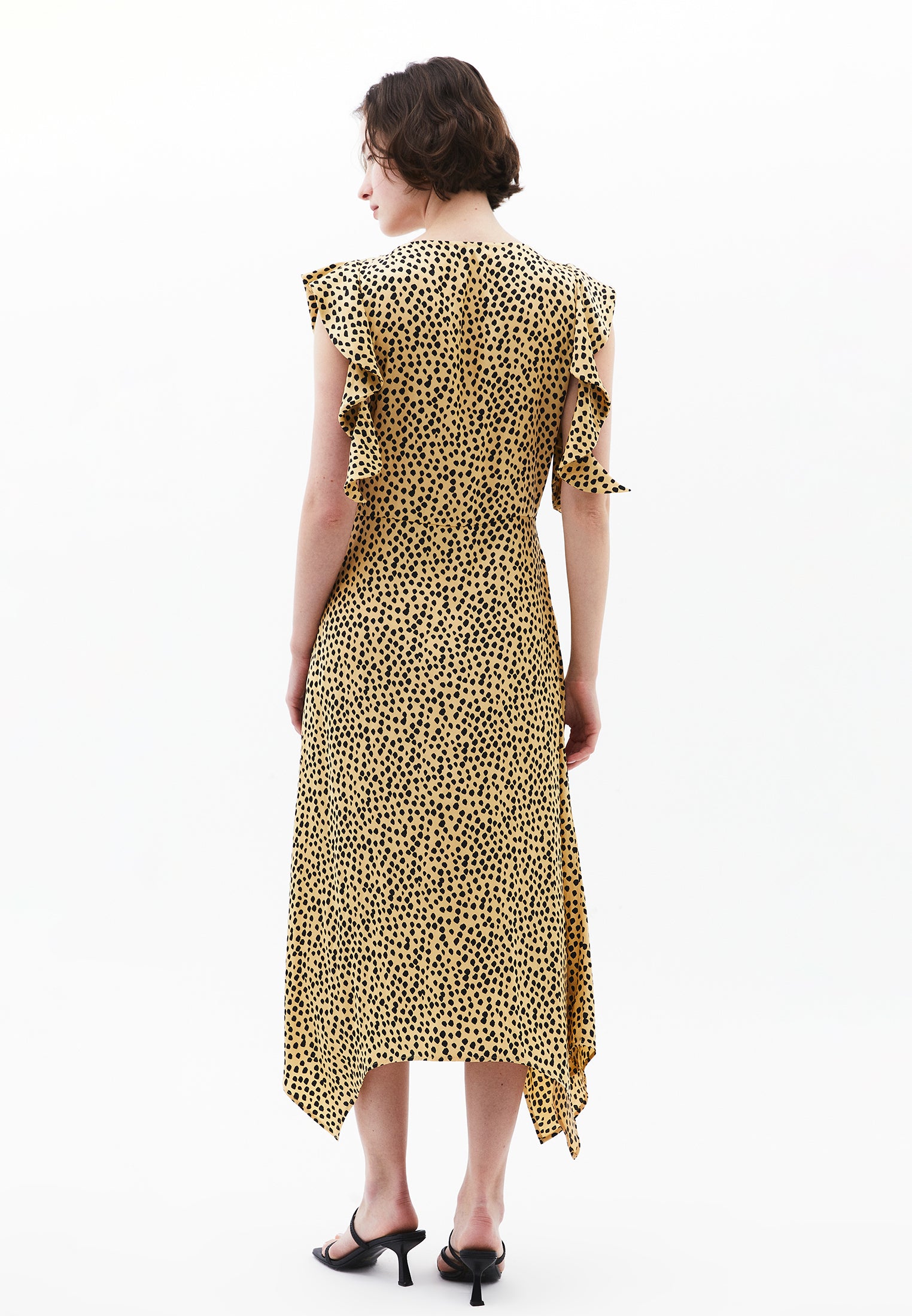 Ruffle Detailed Maxi Dress - POLKA DOT COMB
