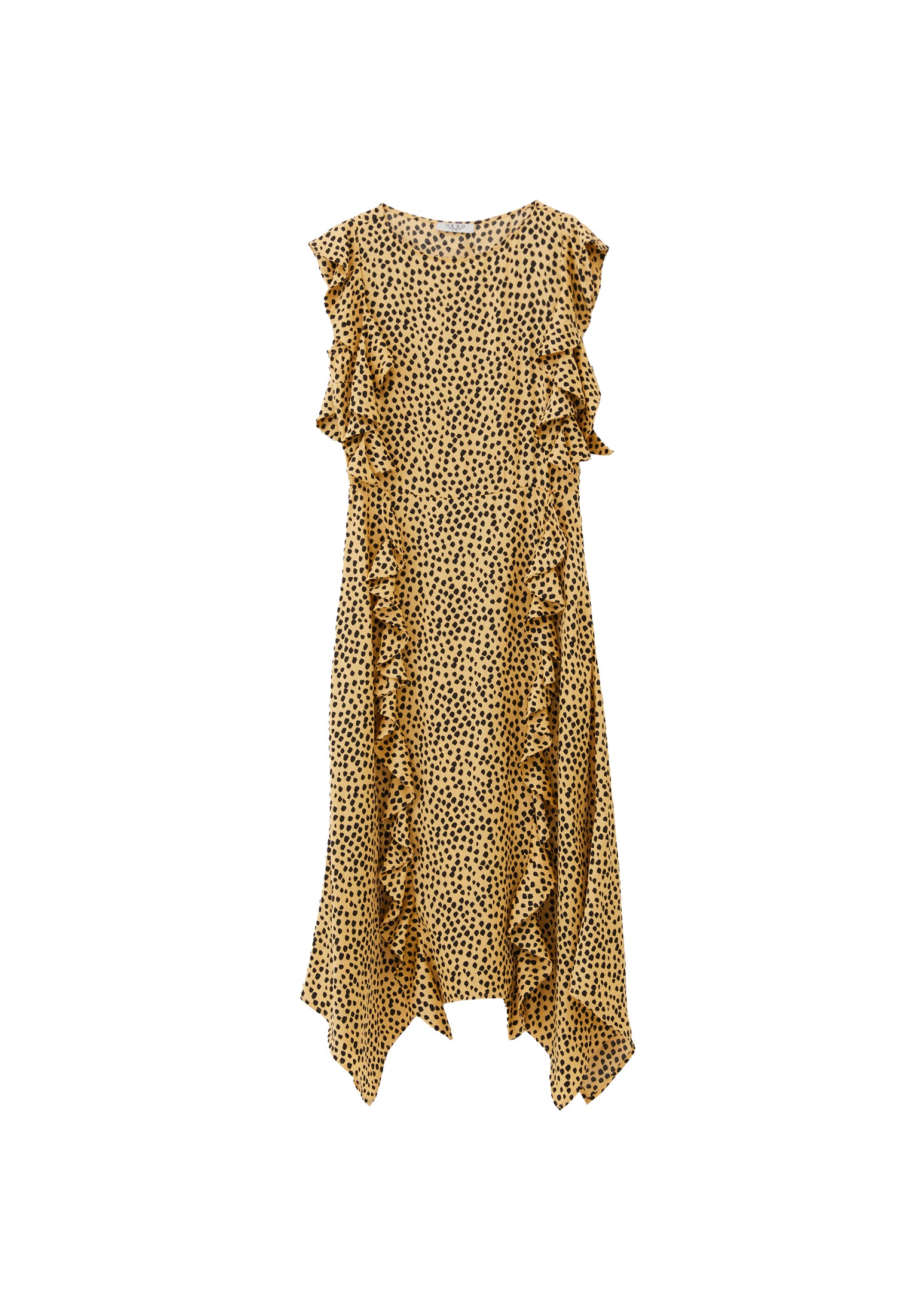 Ruffle Detailed Maxi Dress - POLKA DOT COMB