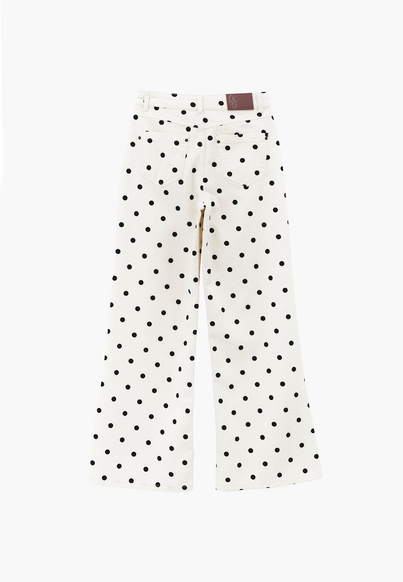 High Waist Printed Wide Leg Pants - POLKA DOT COMB