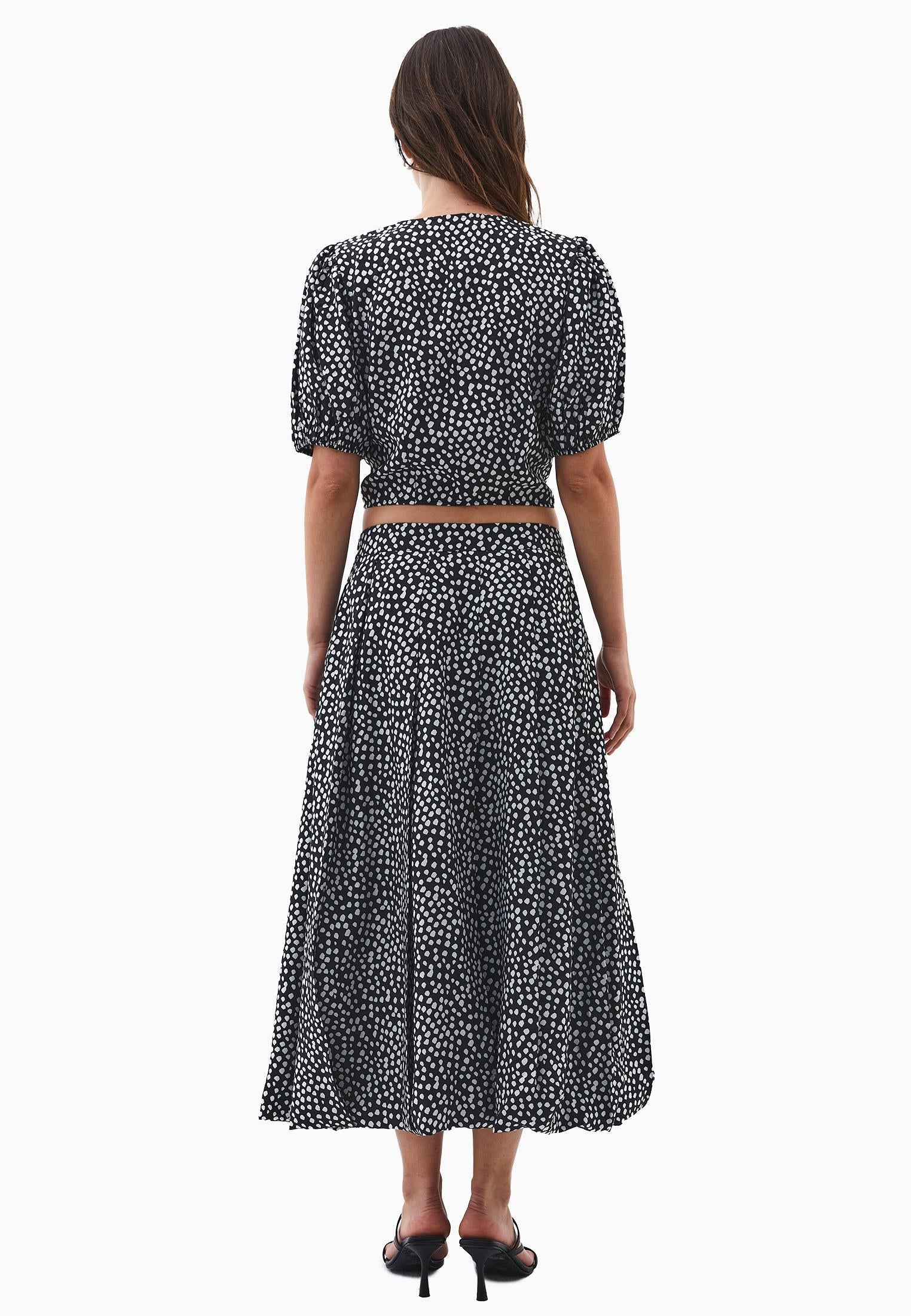 Balloon Form Midi Skirt - POLKA DOT