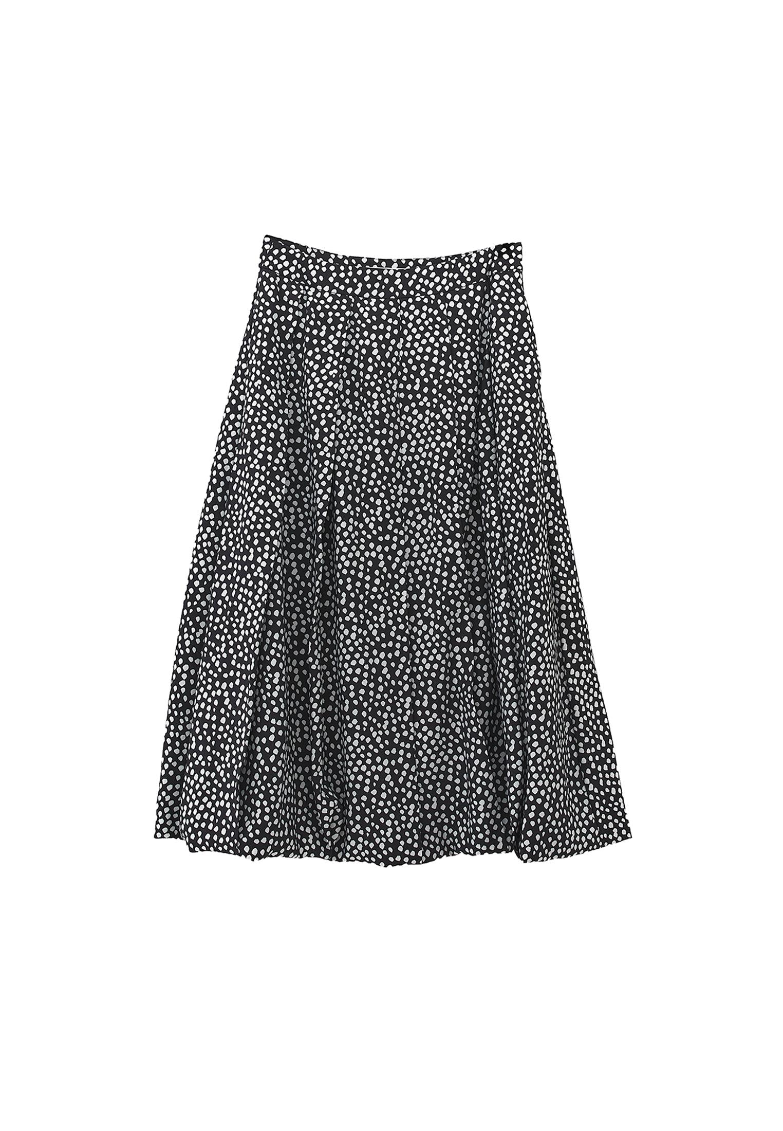 Balloon Form Midi Skirt - POLKA DOT