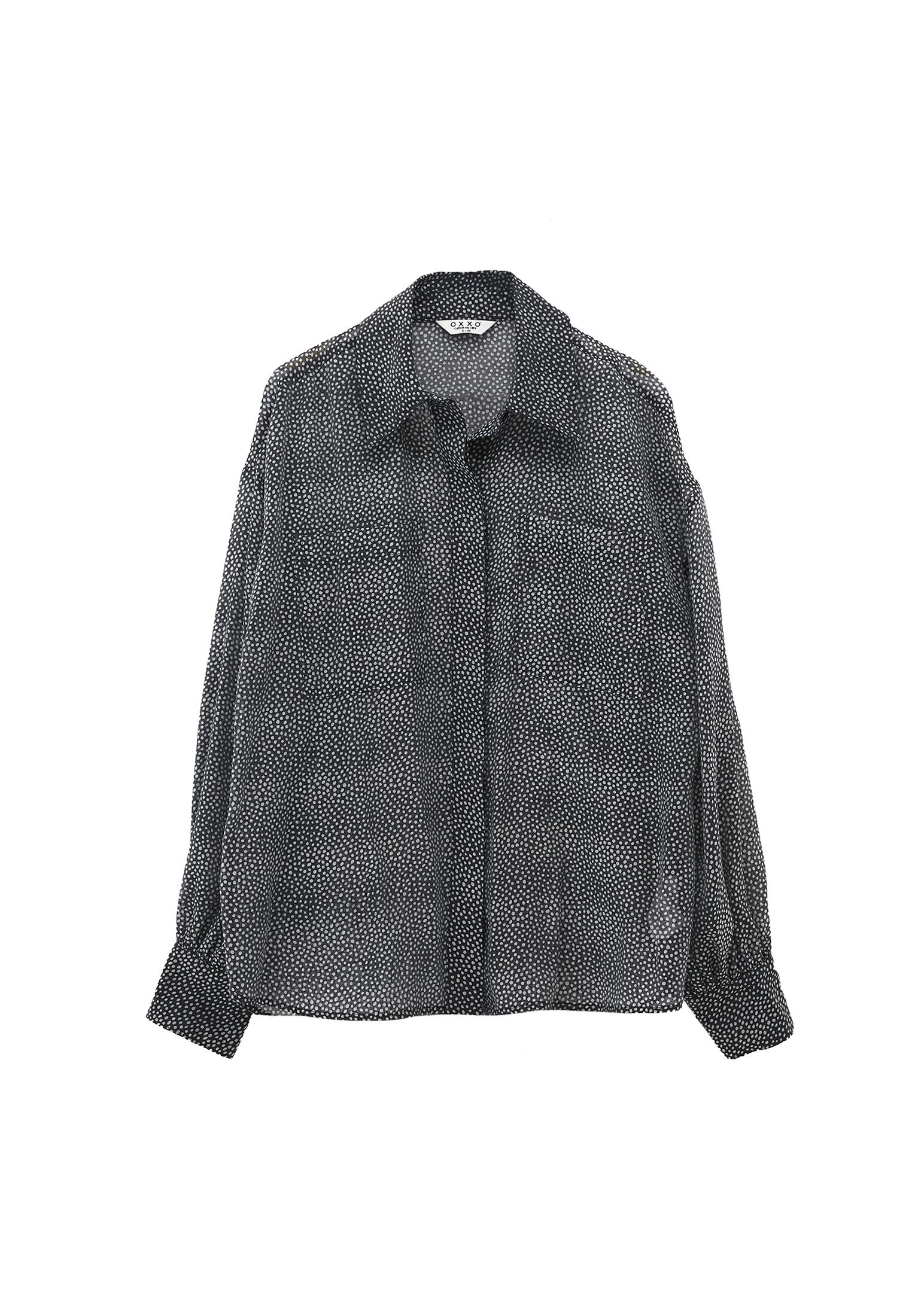 Loose Shirt With Button Details - POLKA DOT